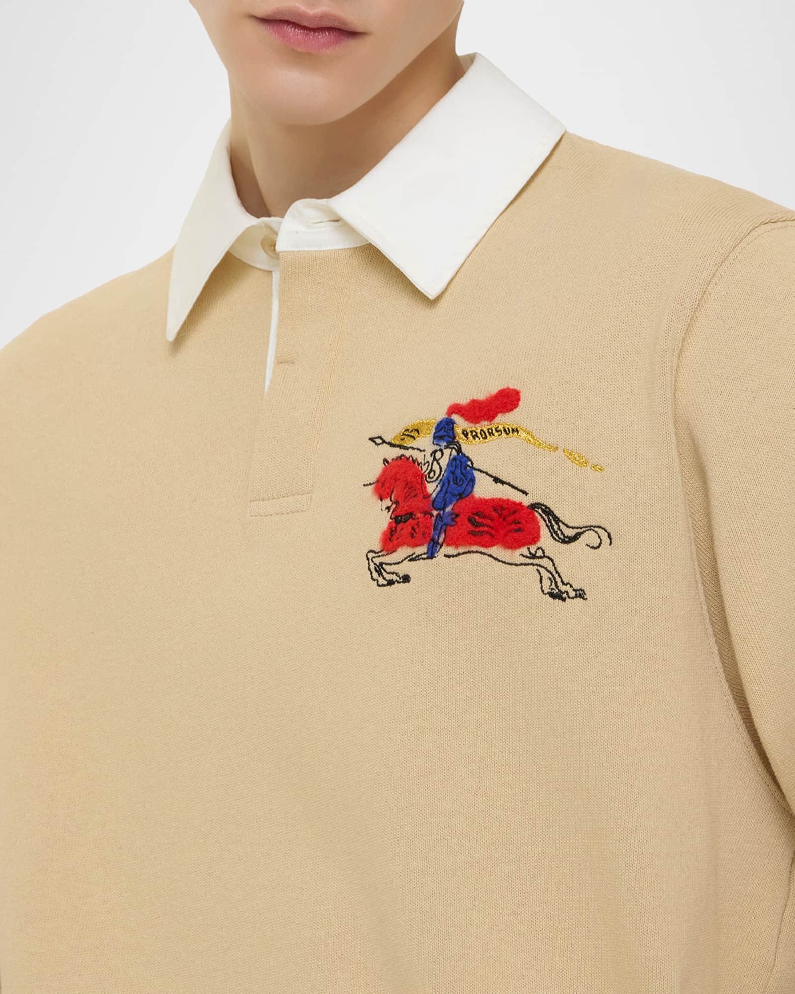 Burberry Men's EKD Year of the Horse Cotton Rugby Shirt | Neiman
