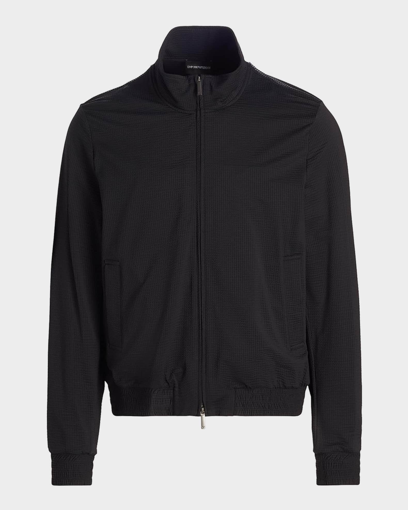 Emporio Armani Men's Seersucker Bomber Jacket | Neiman Marcus