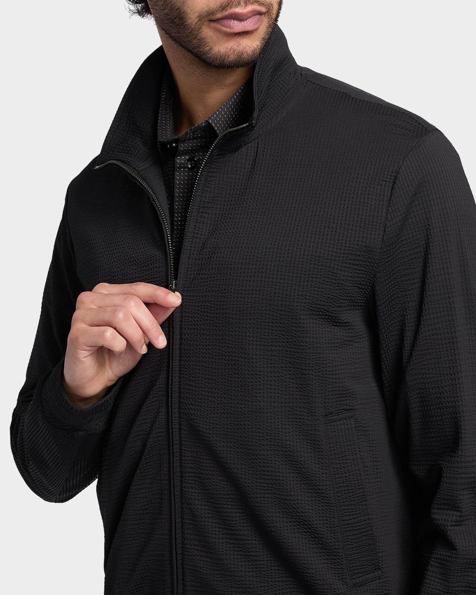 Emporio Armani Men's Seersucker Bomber Jacket | Neiman Marcus