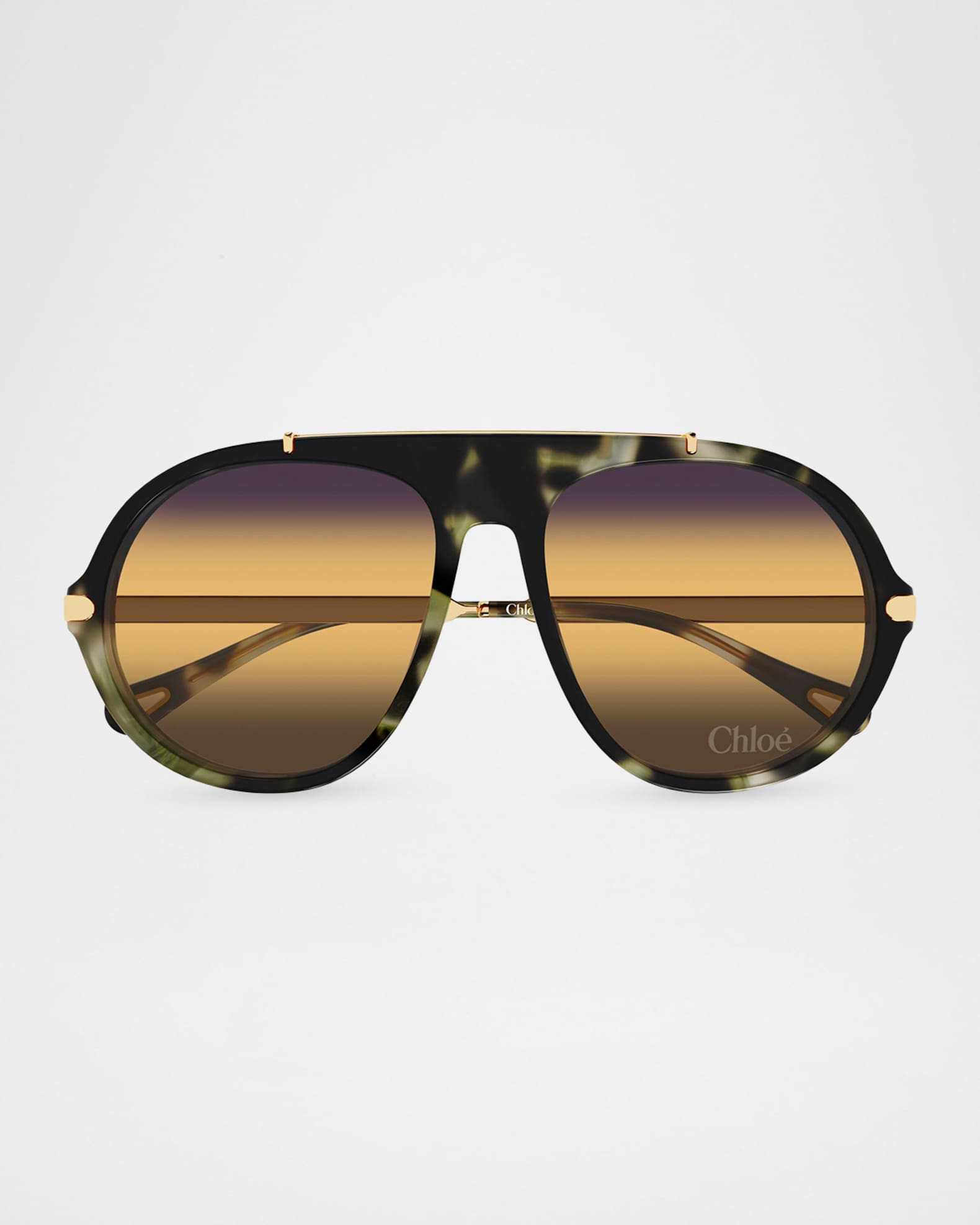 Chloe 58mm Acetate & Metal Aviator Sunglasses | Neiman Marcus