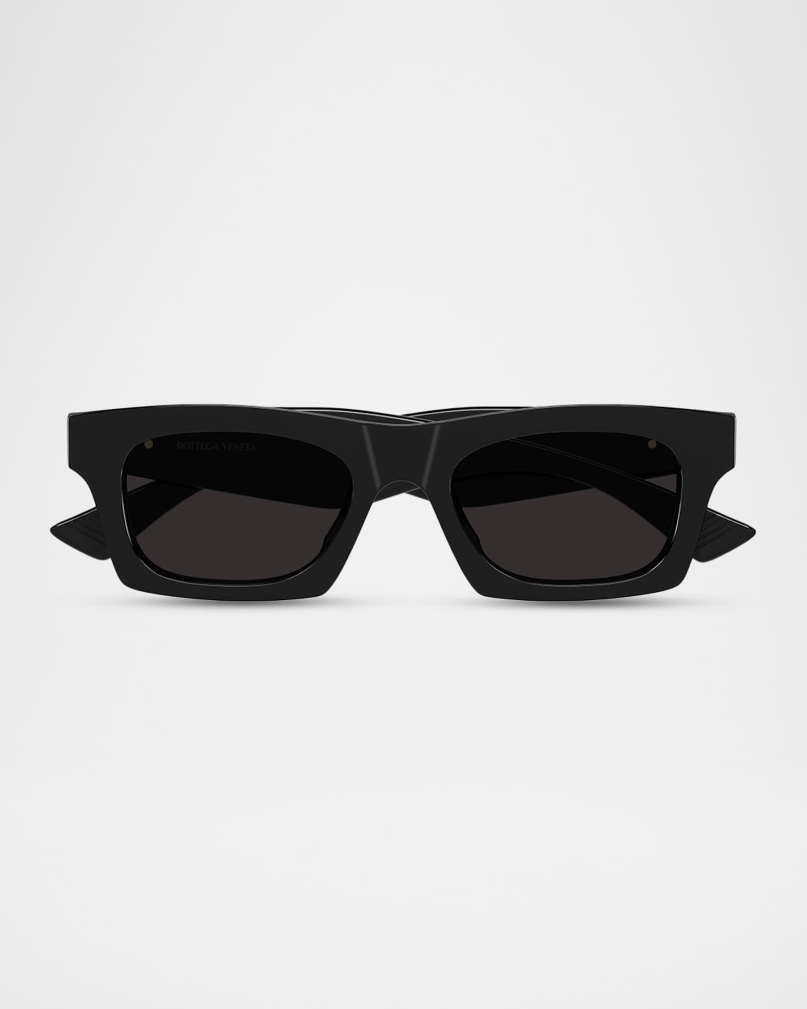 BOTTEGA VENETA 黒縁フレーム BOTTEGA VENETA EYEWEAR Intrecciato rectangular-frame acetate