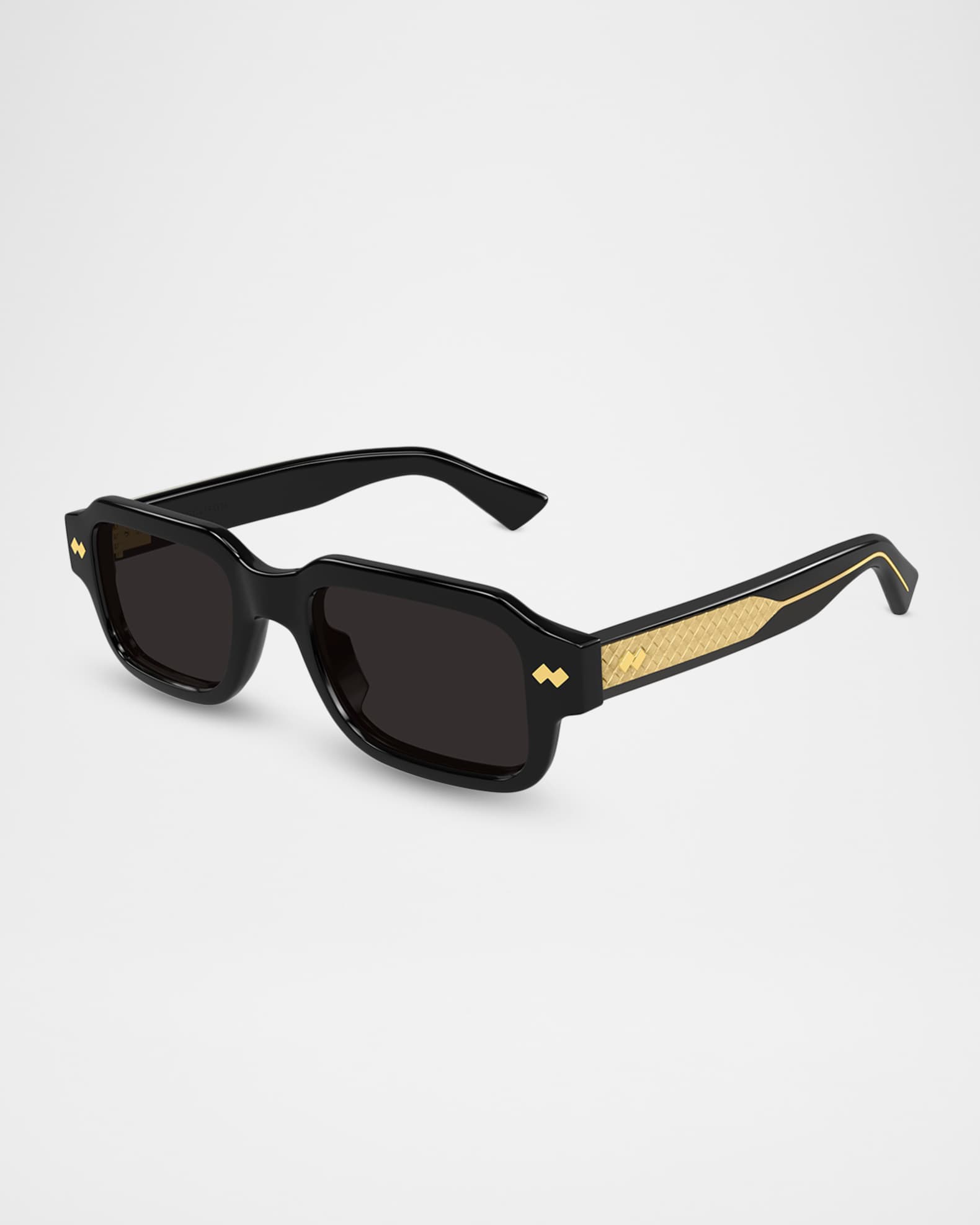 Bottega Veneta Men's BV1442S-001 Acetate Rectangle Sunglasses