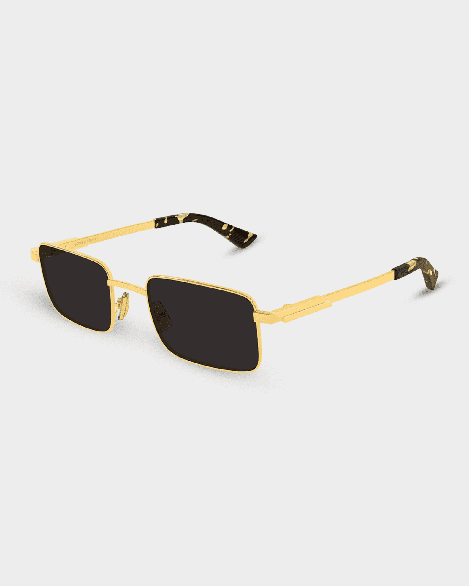 Bottega Veneta Men's BV1469S-001 Metal Rectangle Sunglasses