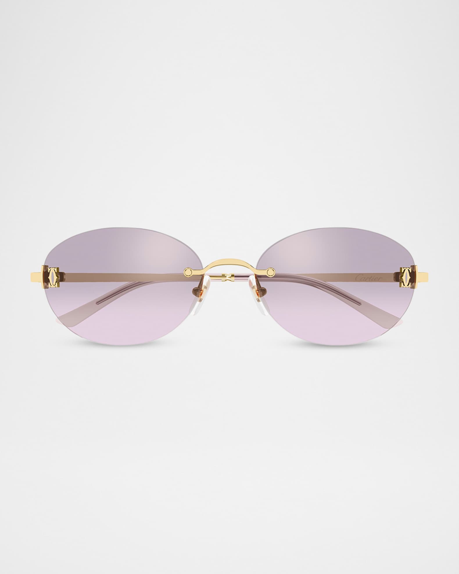 Cartier 54mm Metal Oval Sunglasses | Neiman Marcus
