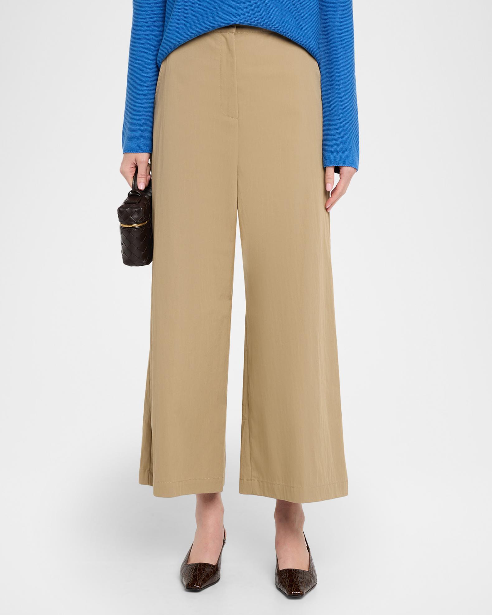 Weekend Max Mara Cropped Wide-Leg Gabardine Pants | Neiman Marcus