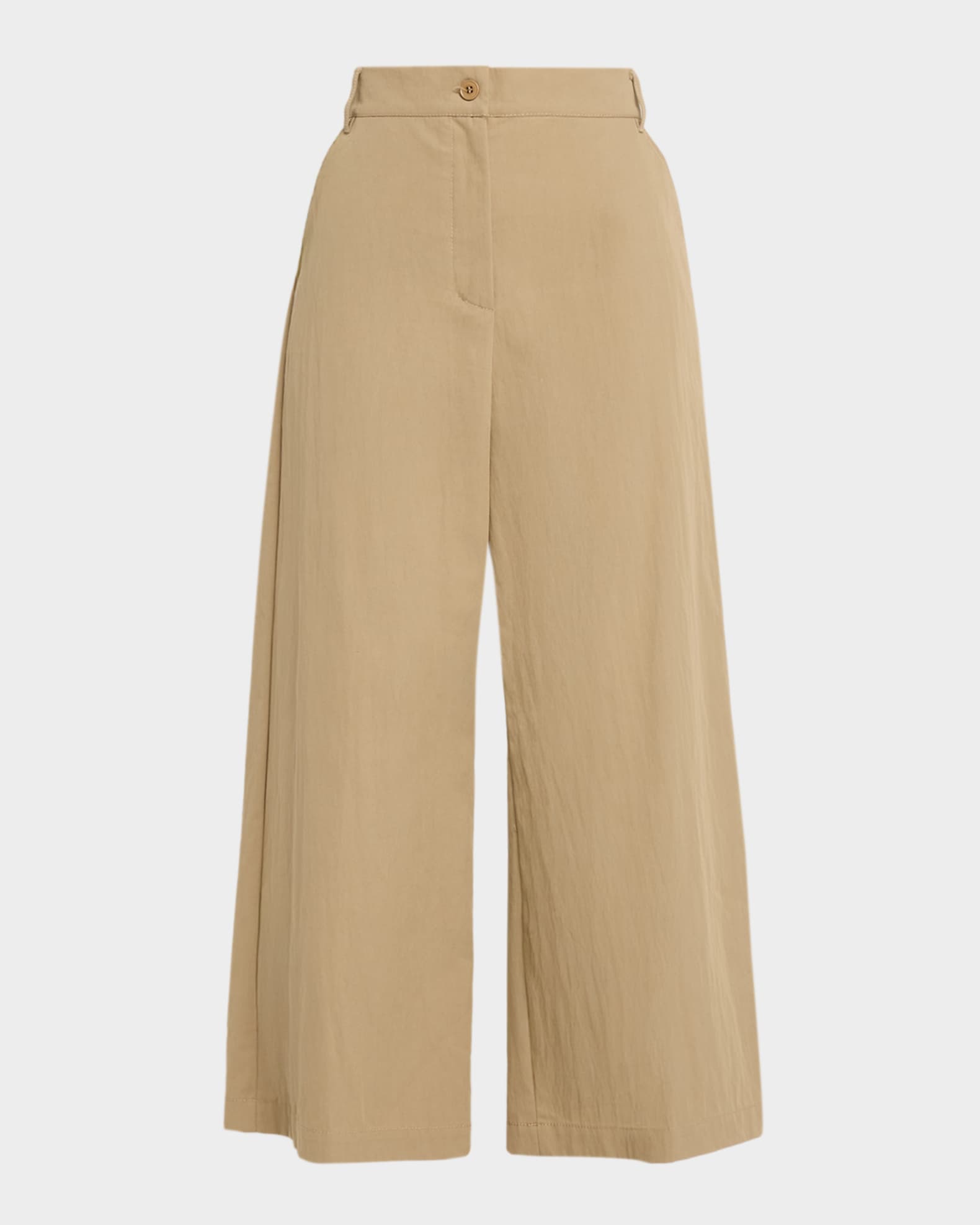 Weekend Max Mara Cropped Wide-Leg Gabardine Pants | Neiman Marcus