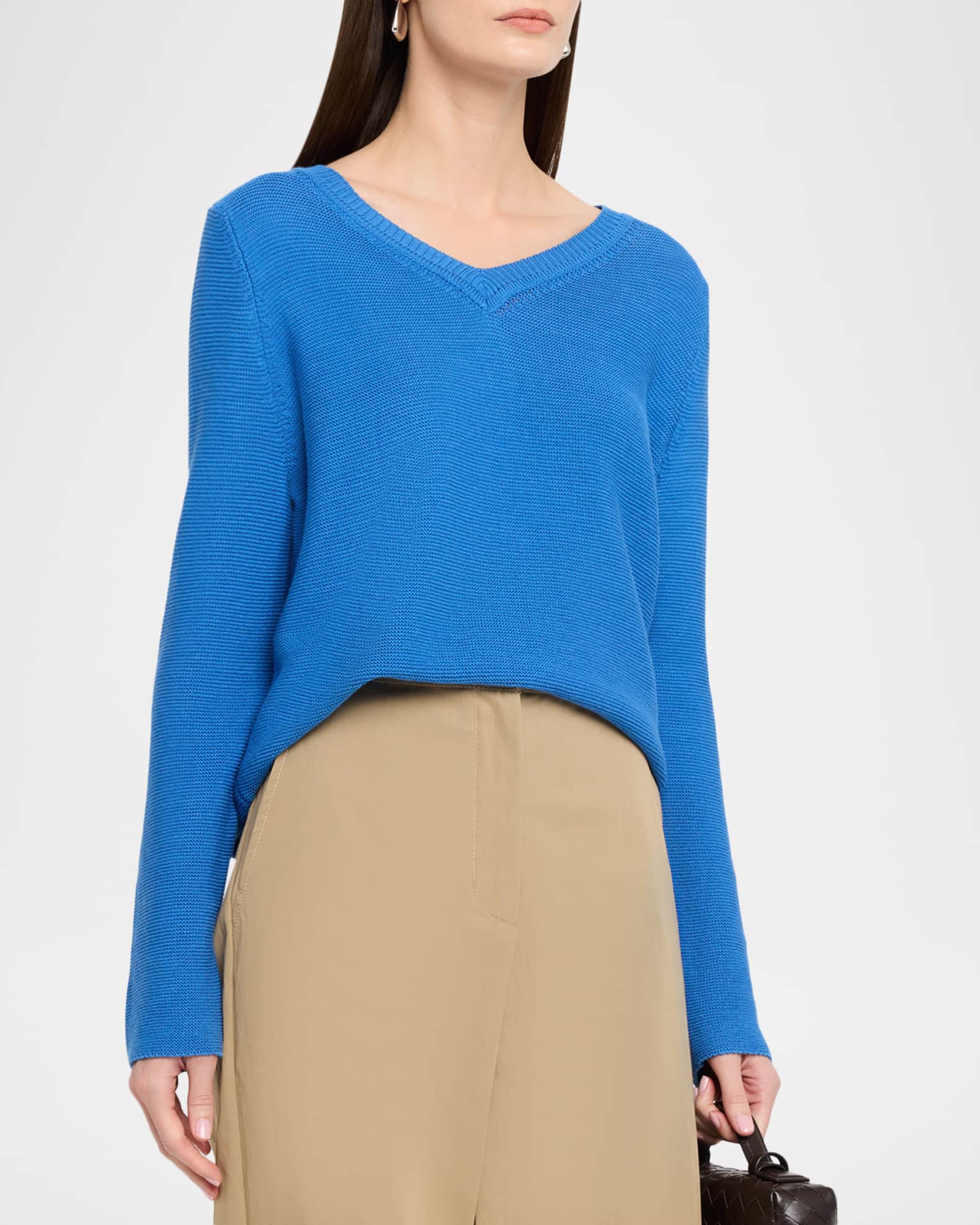 Weekend Max Mara V-Neck Cotton Knit Sweater | Neiman Marcus