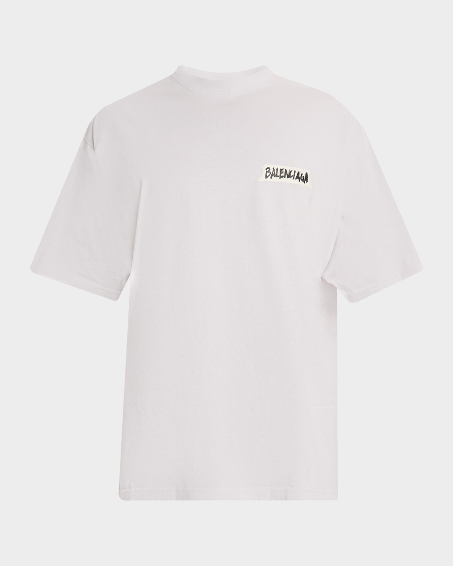 Balenciaga Men's Jersey Masking Tape Logo T-Shirt | Neiman Marcus