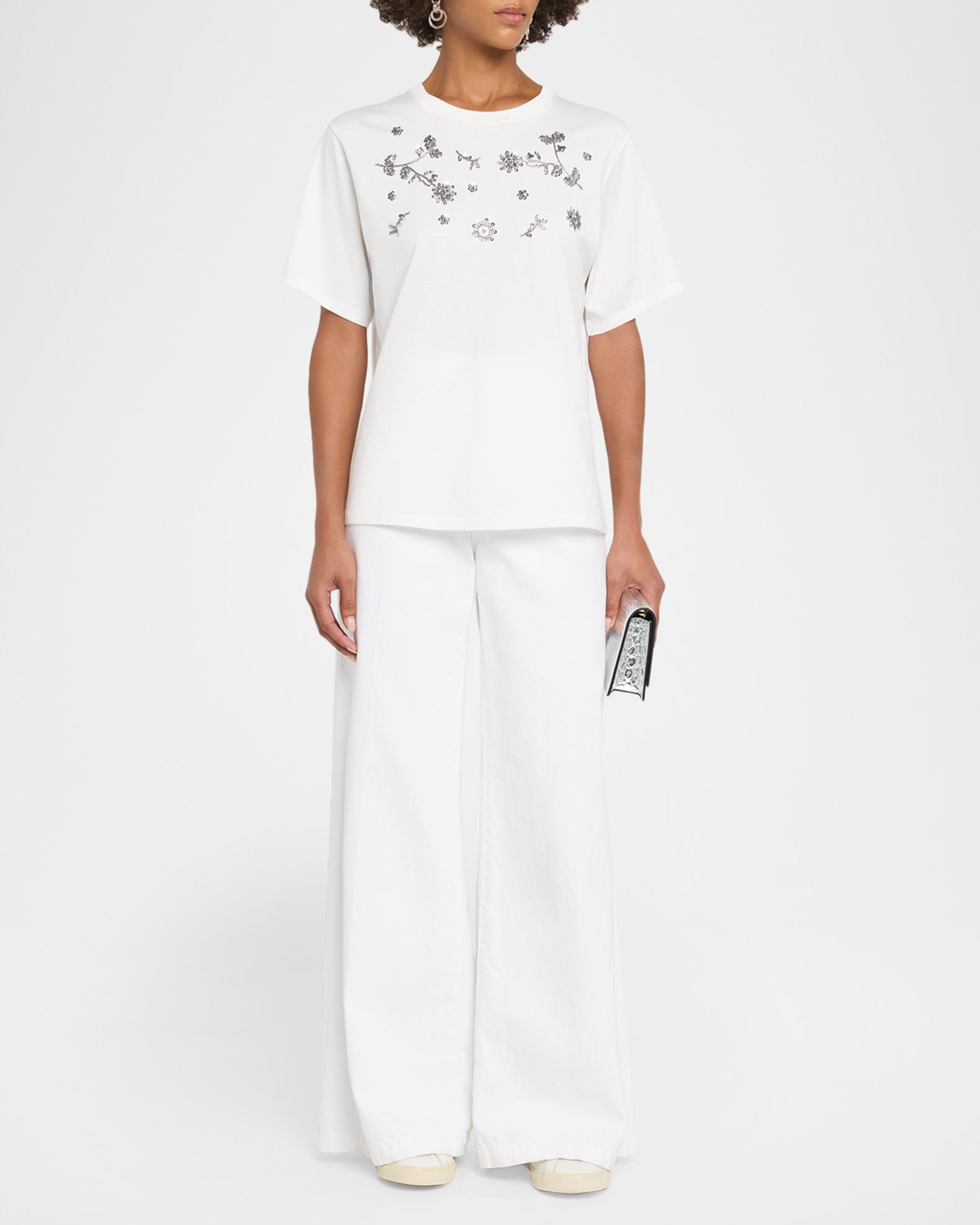 Weekend Max Mara Logo-Embroidered Cotton Jersey T-Shirt | Neiman