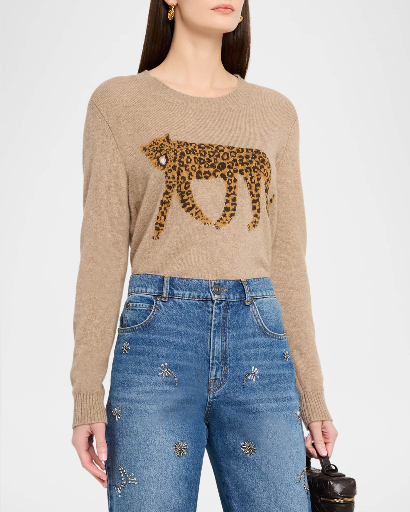 Weekend Max Mara Leopard Cashmere Knit Sweater | Neiman Marcus
