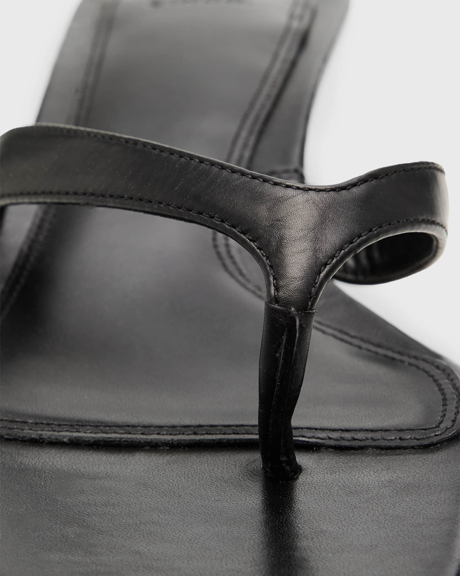 みな★VINCE ヴィンス　ブラックレザー サンダル　ミュール　キトン　黒 Vince San Juan Leather Heeled Thong Sandals | Neiman Marcus