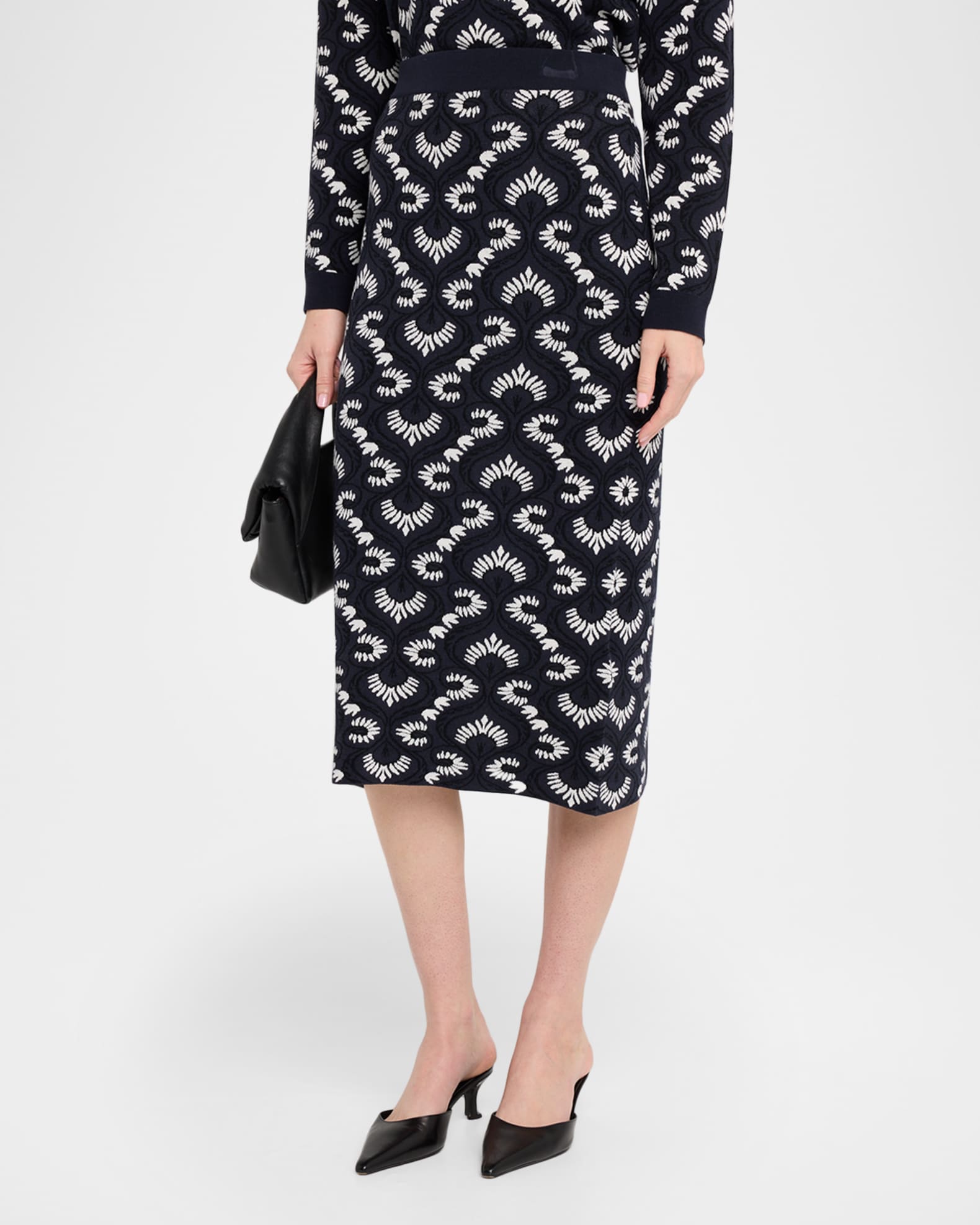 Weekend Max Mara Jacquard Knit Midi Pencil Skirt | Neiman Marcus