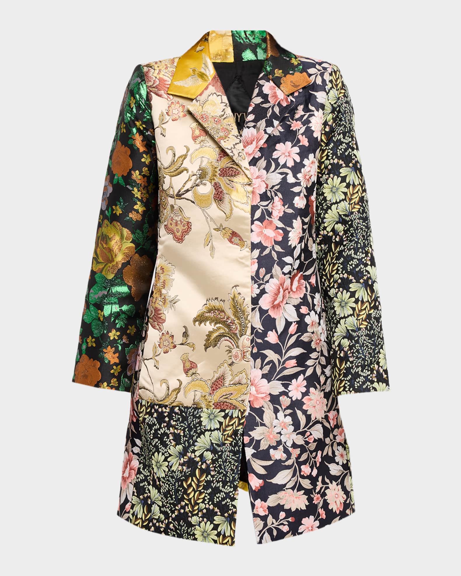 Johnny Was Patchwork Floral Jacquard Coat | Neiman Marcus