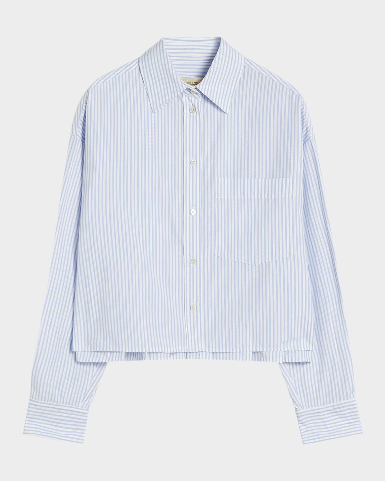 Weekend Max Mara Pleated Striped Cotton Poplin Shirt | Neiman Marcus