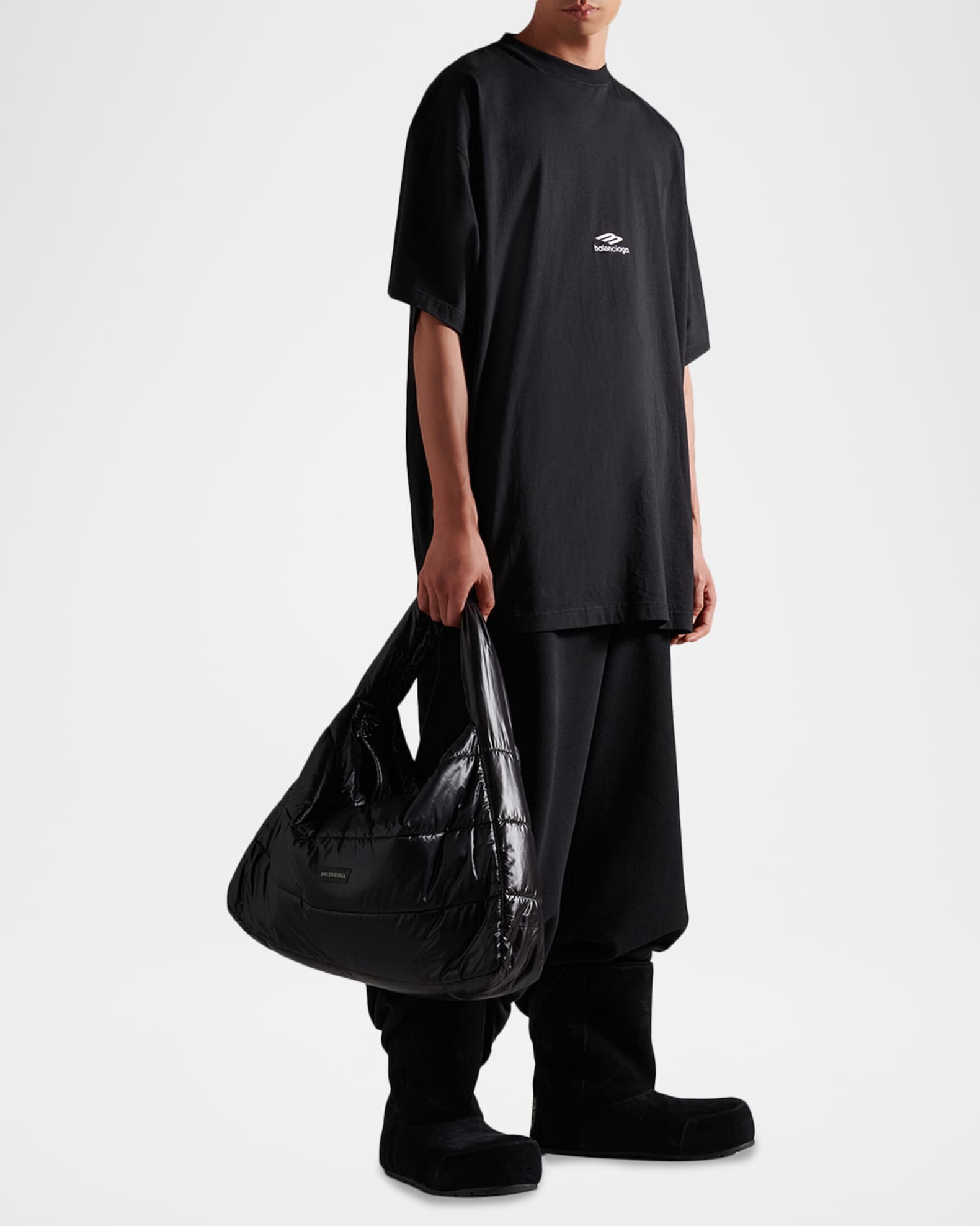 Balenciaga Men's 3B Logo Oversized T-Shirt | Neiman Marcus