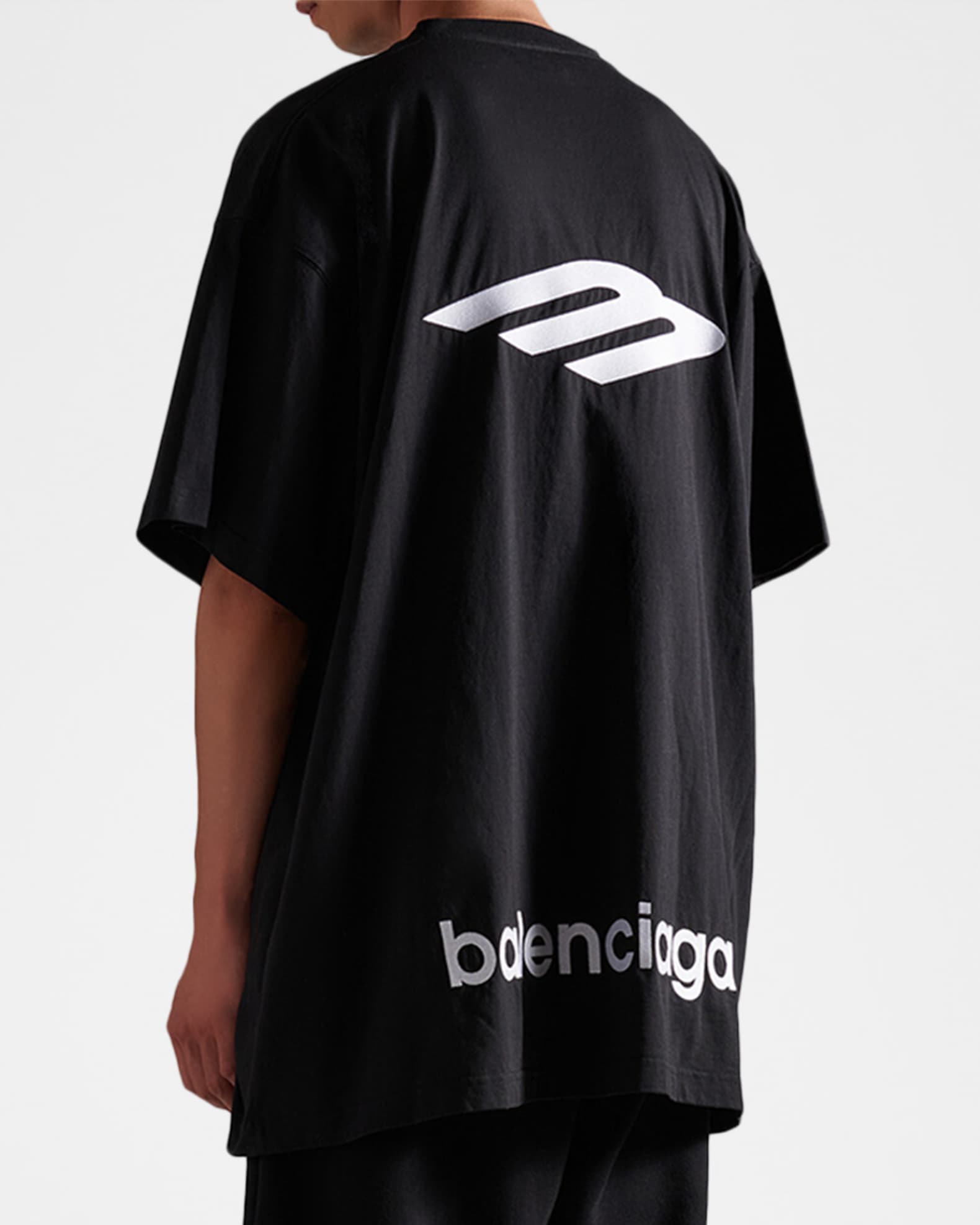 Balenciaga Men's 3B Logo Oversized T-Shirt | Neiman Marcus