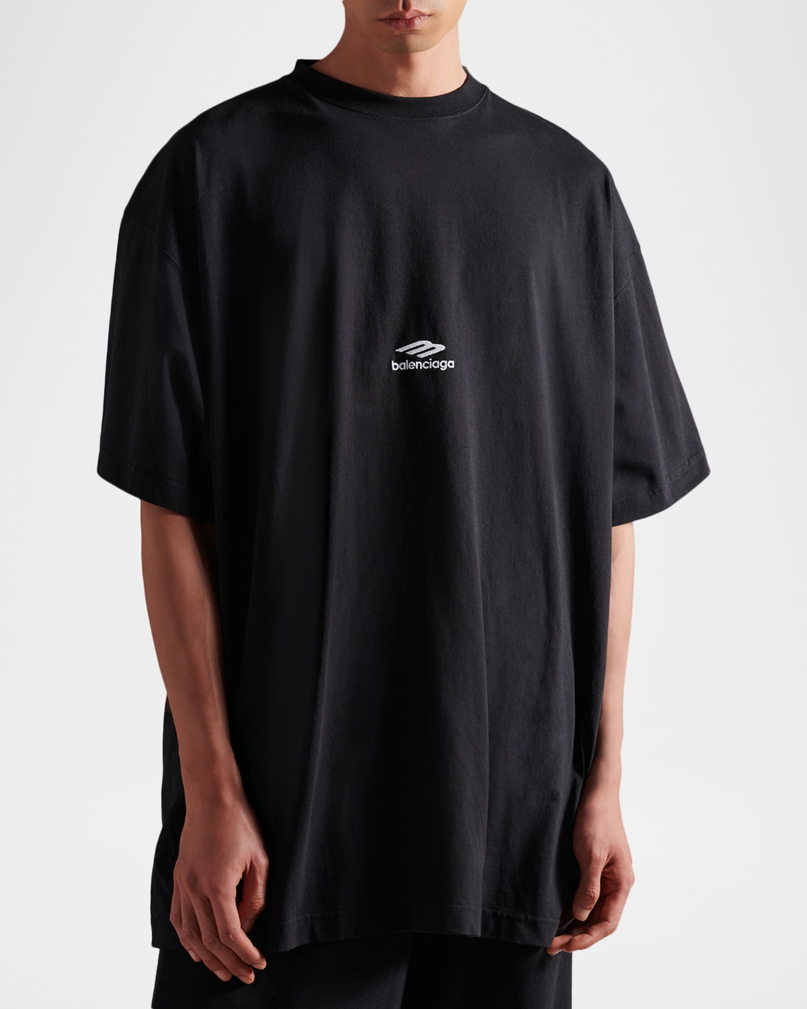 Balenciaga Men's 3B Logo Oversized T-Shirt | Neiman Marcus