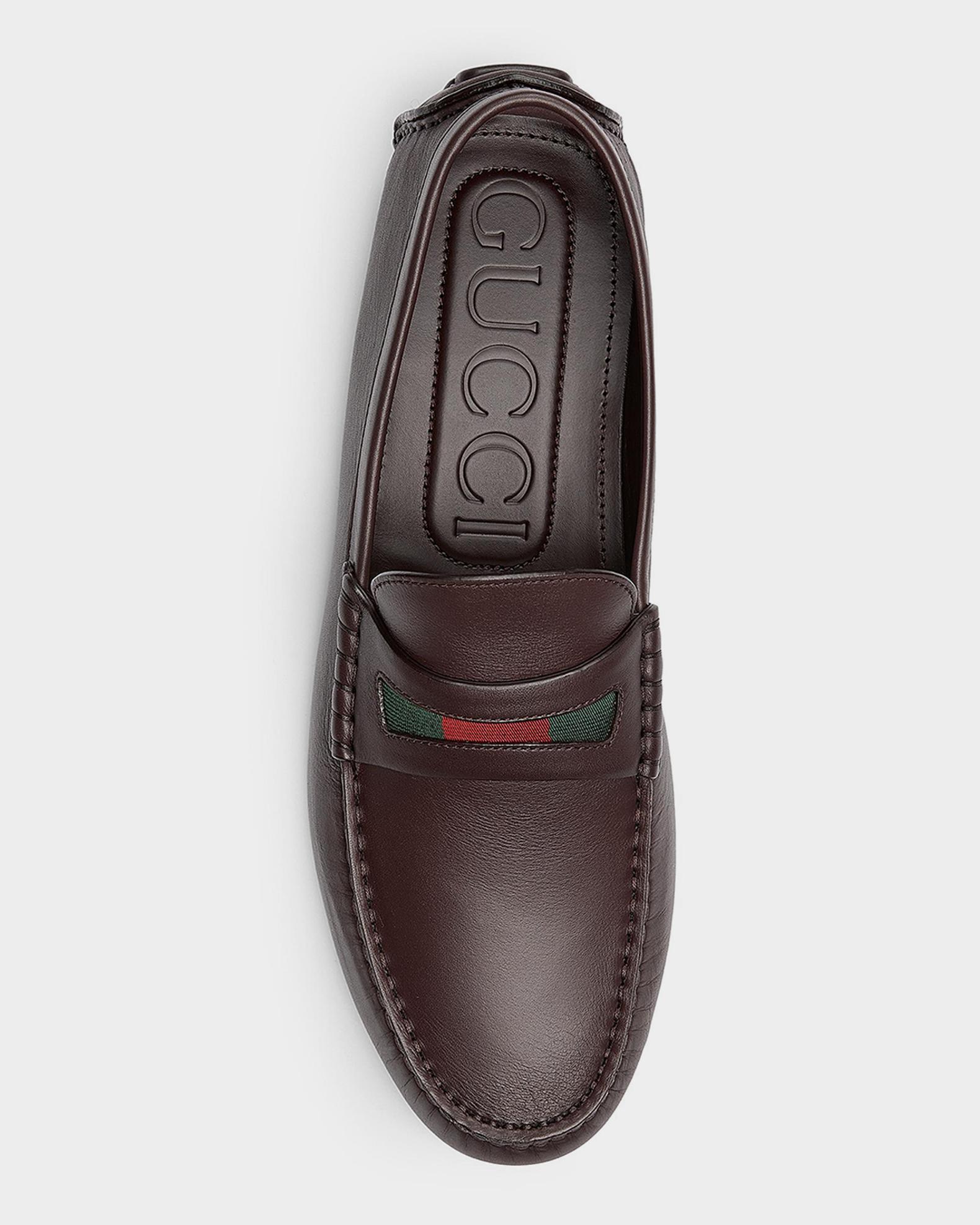Gucci Men's Leather Moc-Toe Drivers | Neiman Marcus