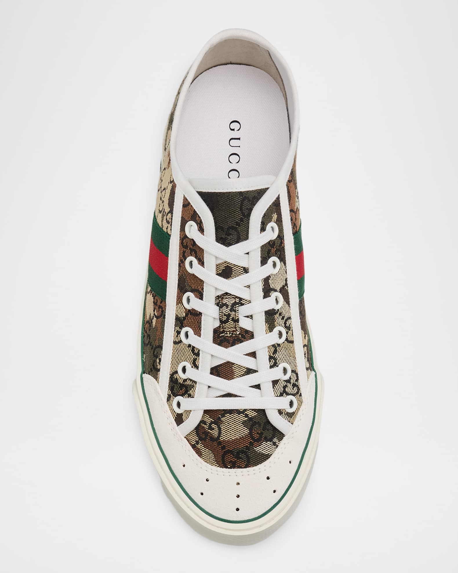 GUCCI GGキャンバス柄スニーカー Gucci Men's GG Supreme Canvas Web Cap-Toe Sneakers | Neiman Marcus