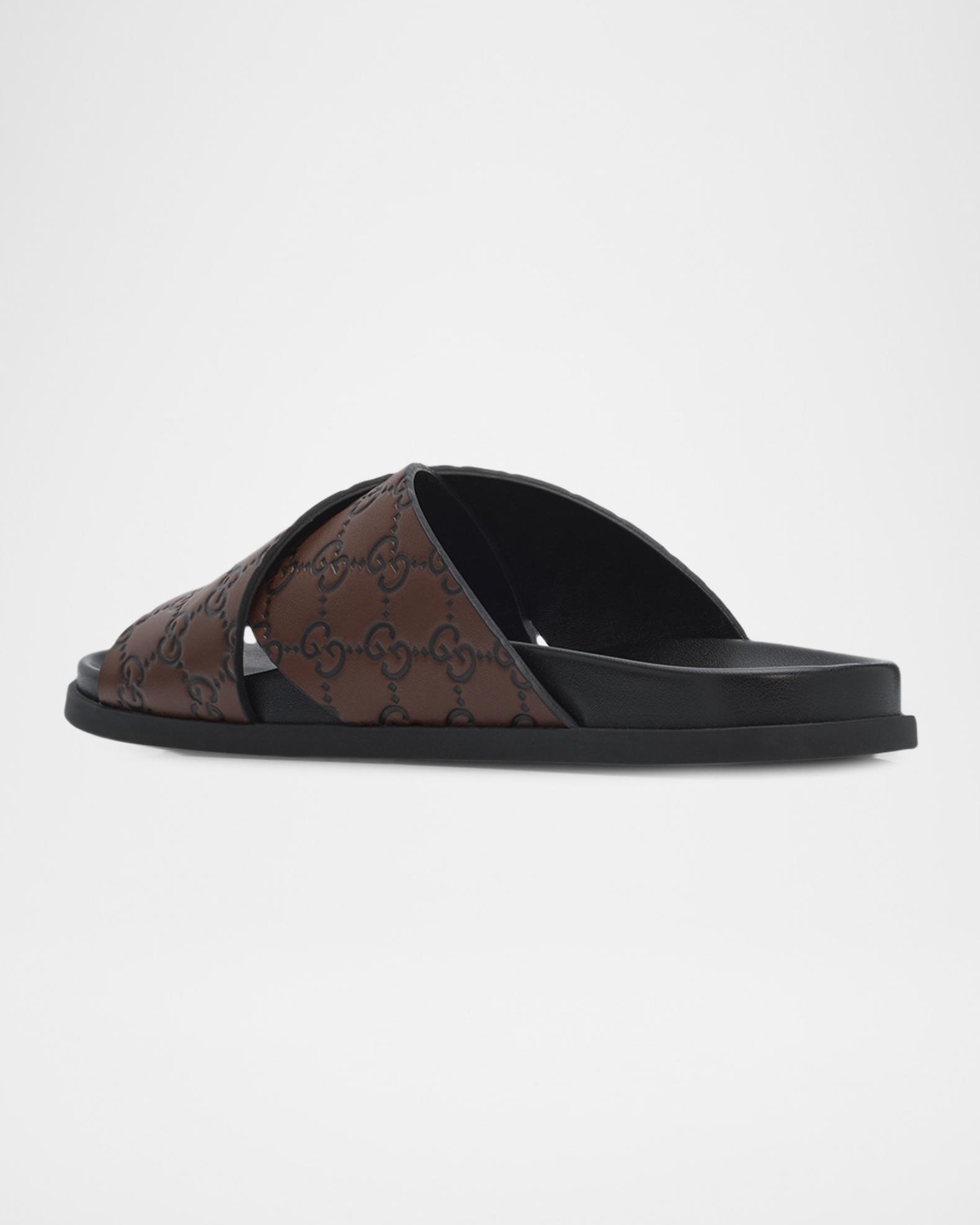 Gucci Black Embossed GG Slide Sandals Gucci Men main image 2