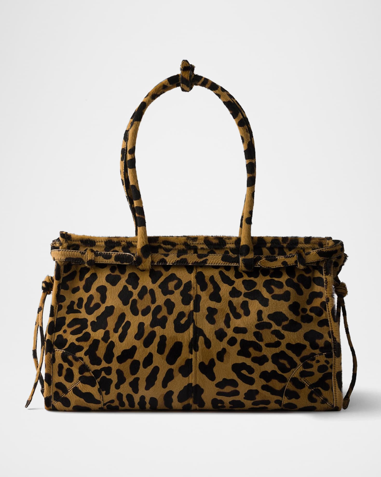 Prada Bonnie Large Leopard-Print Pony Hair Handbag | Neiman Marcus