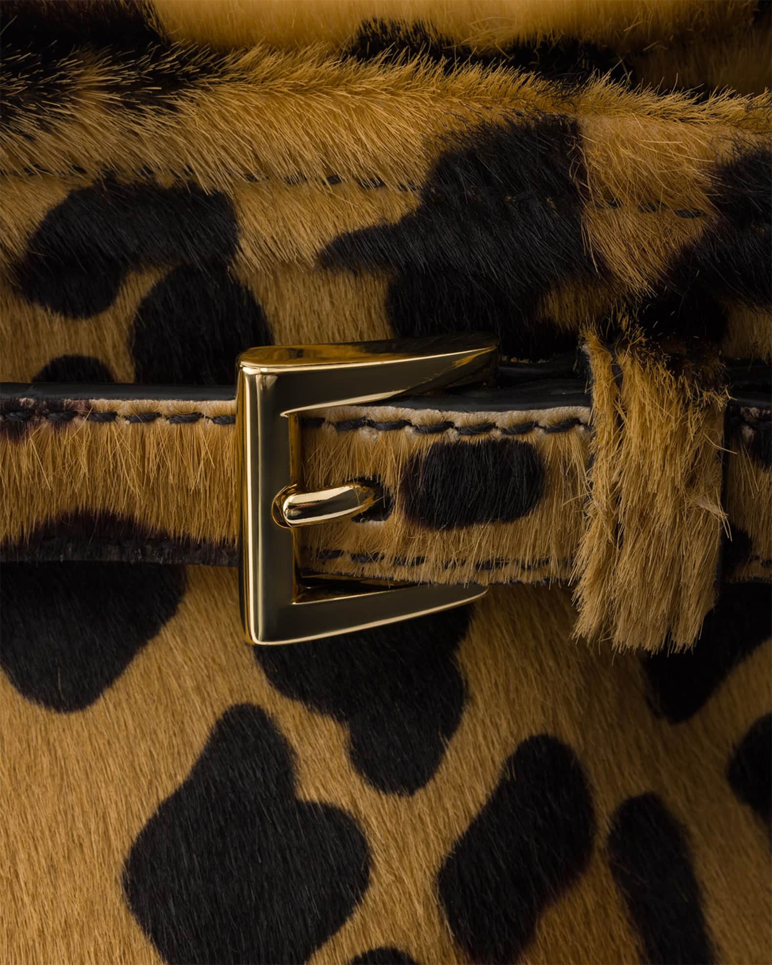 Prada Bonnie Large Leopard-Print Pony Hair Handbag | Neiman Marcus