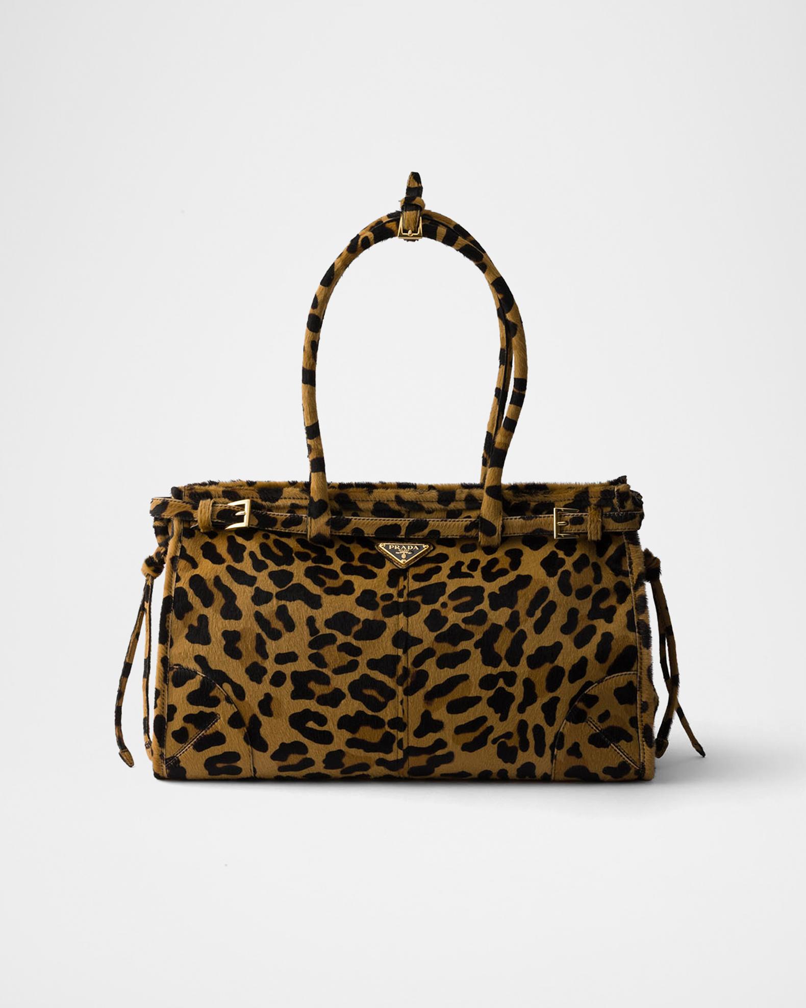 PRADA ハンドバッグ　パイソン　アニマル Prada Bonnie Large Leopard-Print Pony Hair Handbag | Neiman Marcus