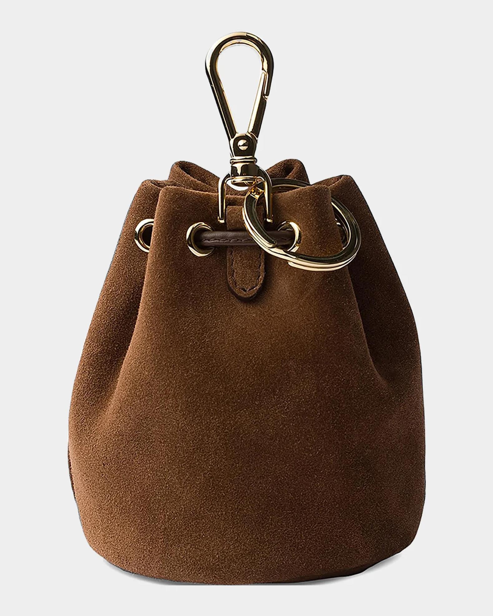 Prada Mini Icon Suede Pouch Keychain Charm | Neiman Marcus