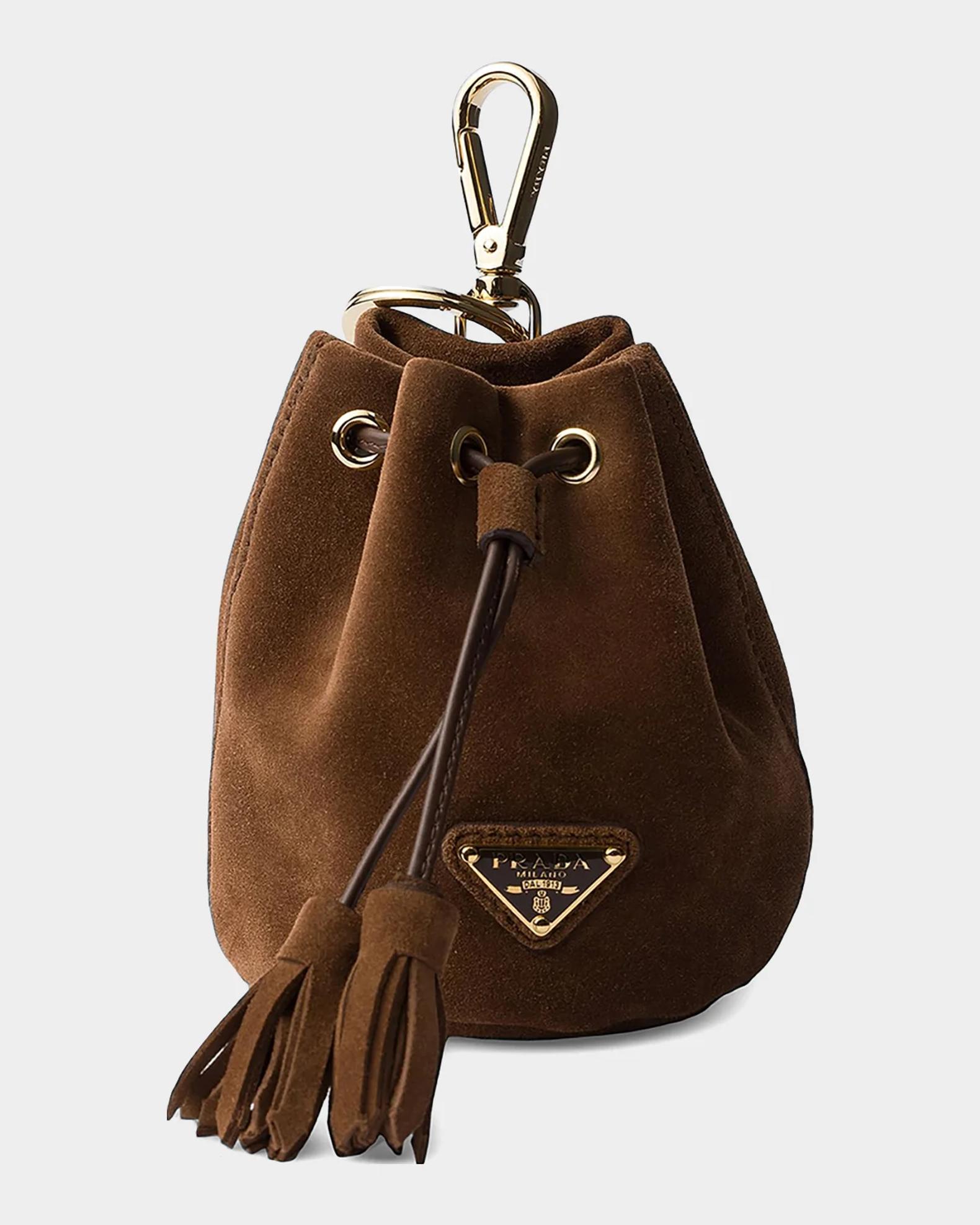 PRADA ピルケース キーホルダー Prada Mini Icon Suede Pouch Keychain Charm | Neiman Marcus