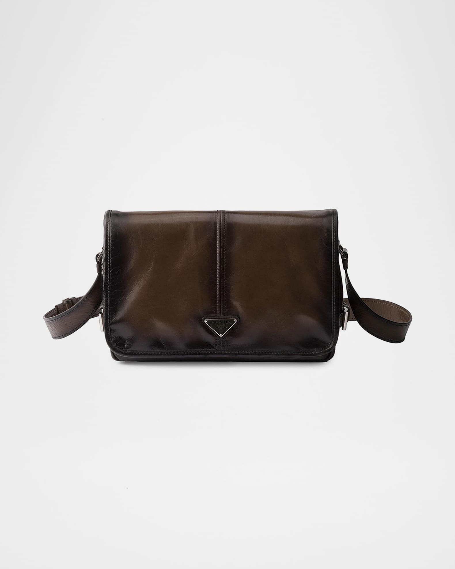 Prada Men's Antiqued Leather Shoulder Bag | Neiman Marcus