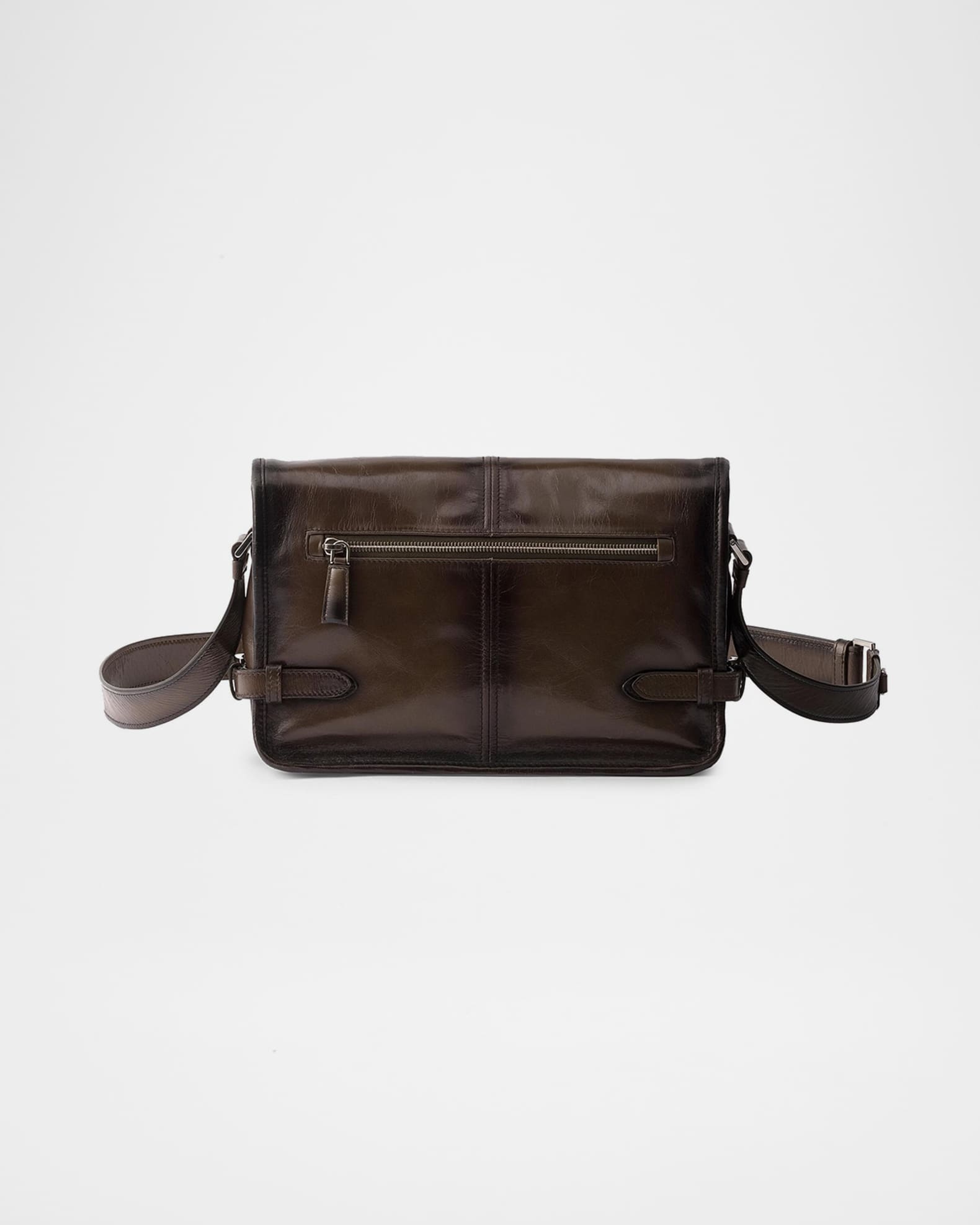 Prada Men's Antiqued Leather Shoulder Bag | Neiman Marcus