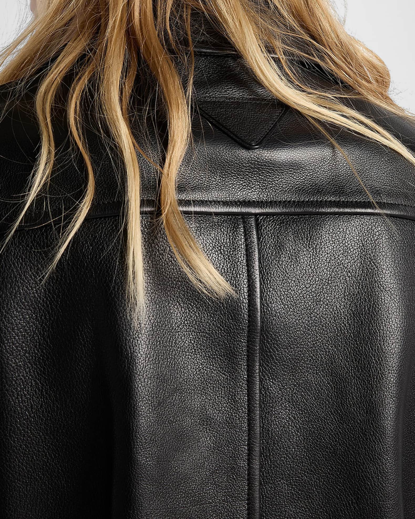 Prada Cropped Leather Blouson Jacket | Neiman Marcus