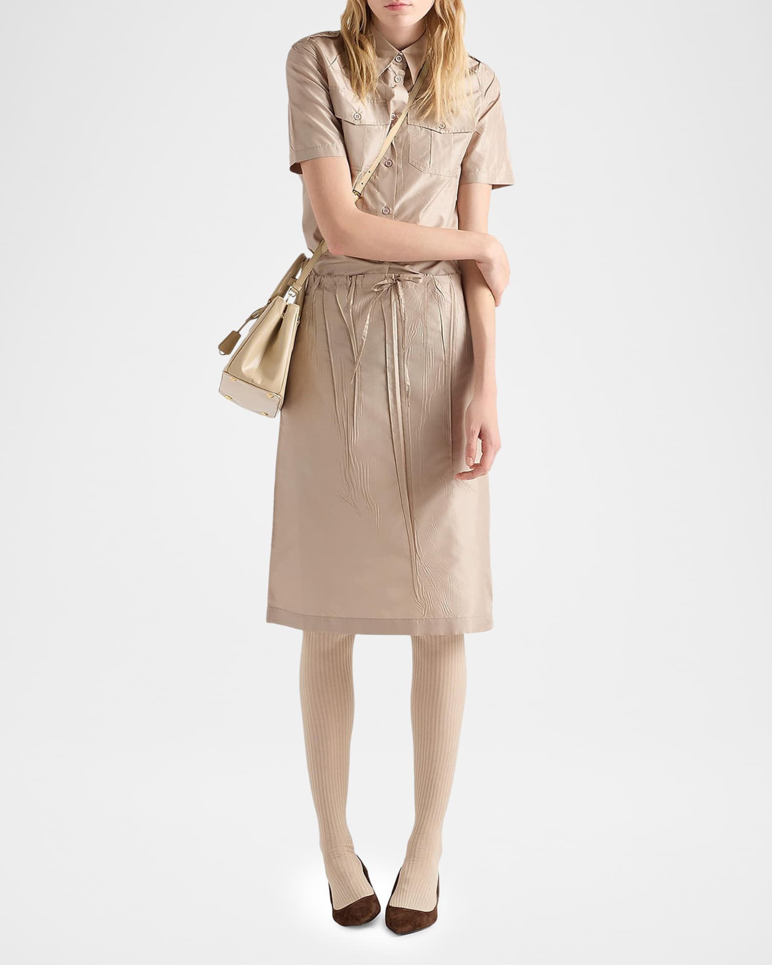 Prada Silk Taffeta Midi Skirt | Neiman Marcus