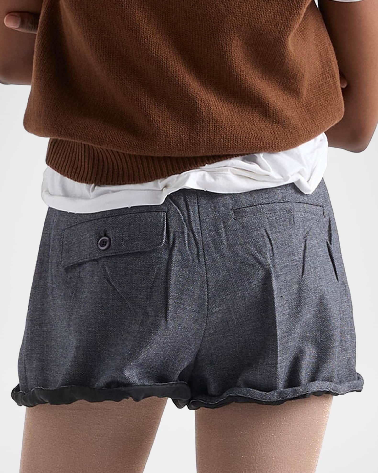 パンツ PRADA SLACKS SHORTS GRAY Prada Grisaille and Antiqued Satin Shorts | Neiman Marcus