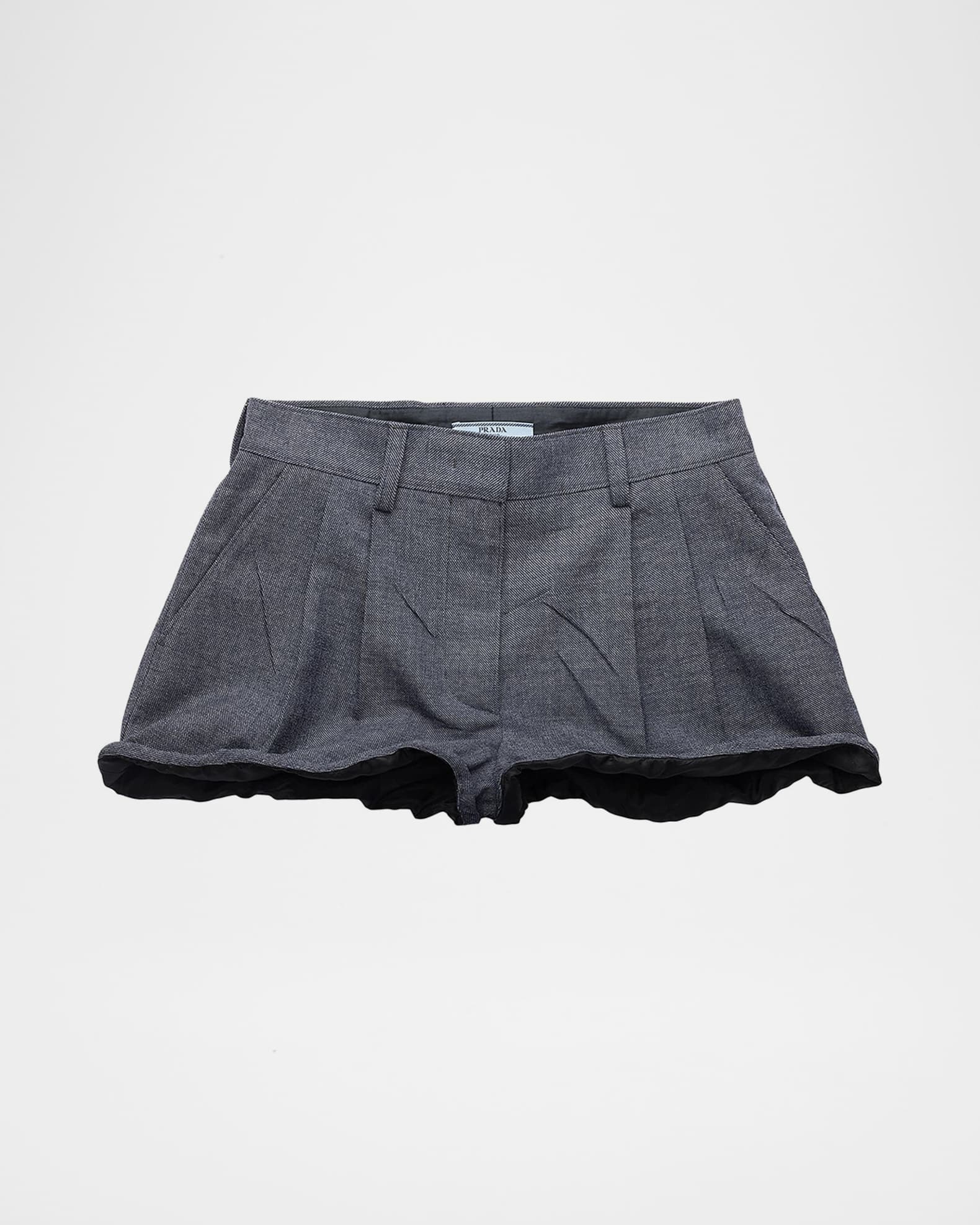 Prada Grisaille and Antiqued Satin Shorts | Neiman Marcus