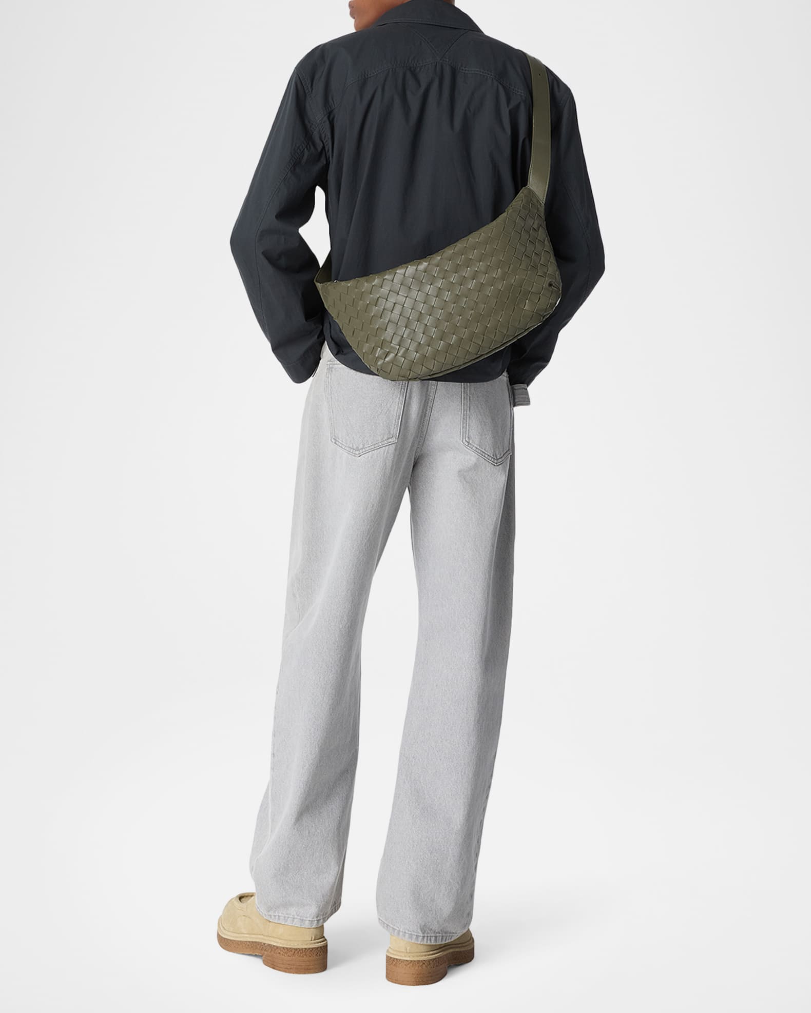 Bottega Veneta Men's Intrecciato Leather Sling Bag | Neiman Marcus