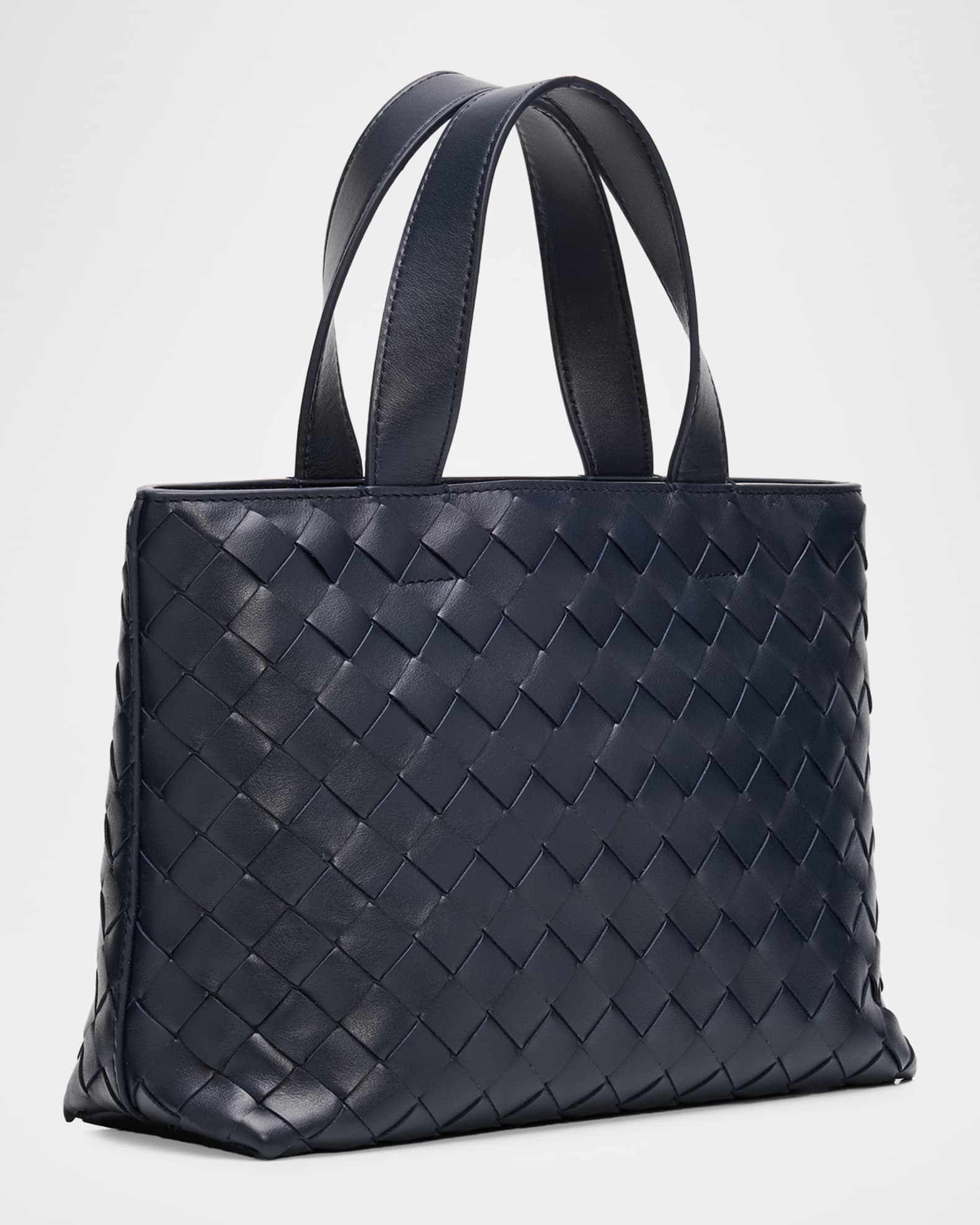 Bottega Veneta Men's Mini Intrecciato Leather Zipped Tote Bag