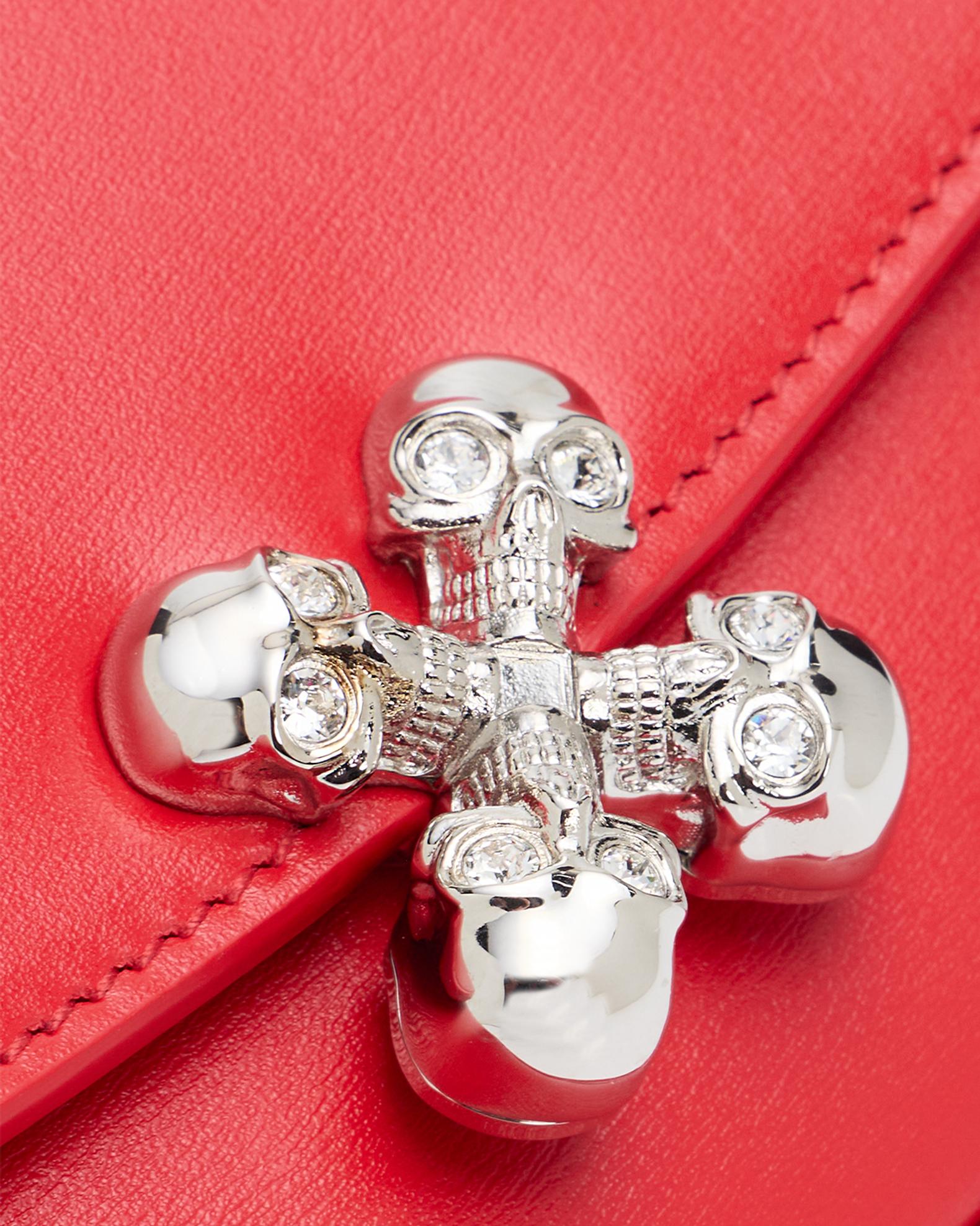McQueen Small Skull Flower Leather Shoulder Bag | Neiman Marcus
