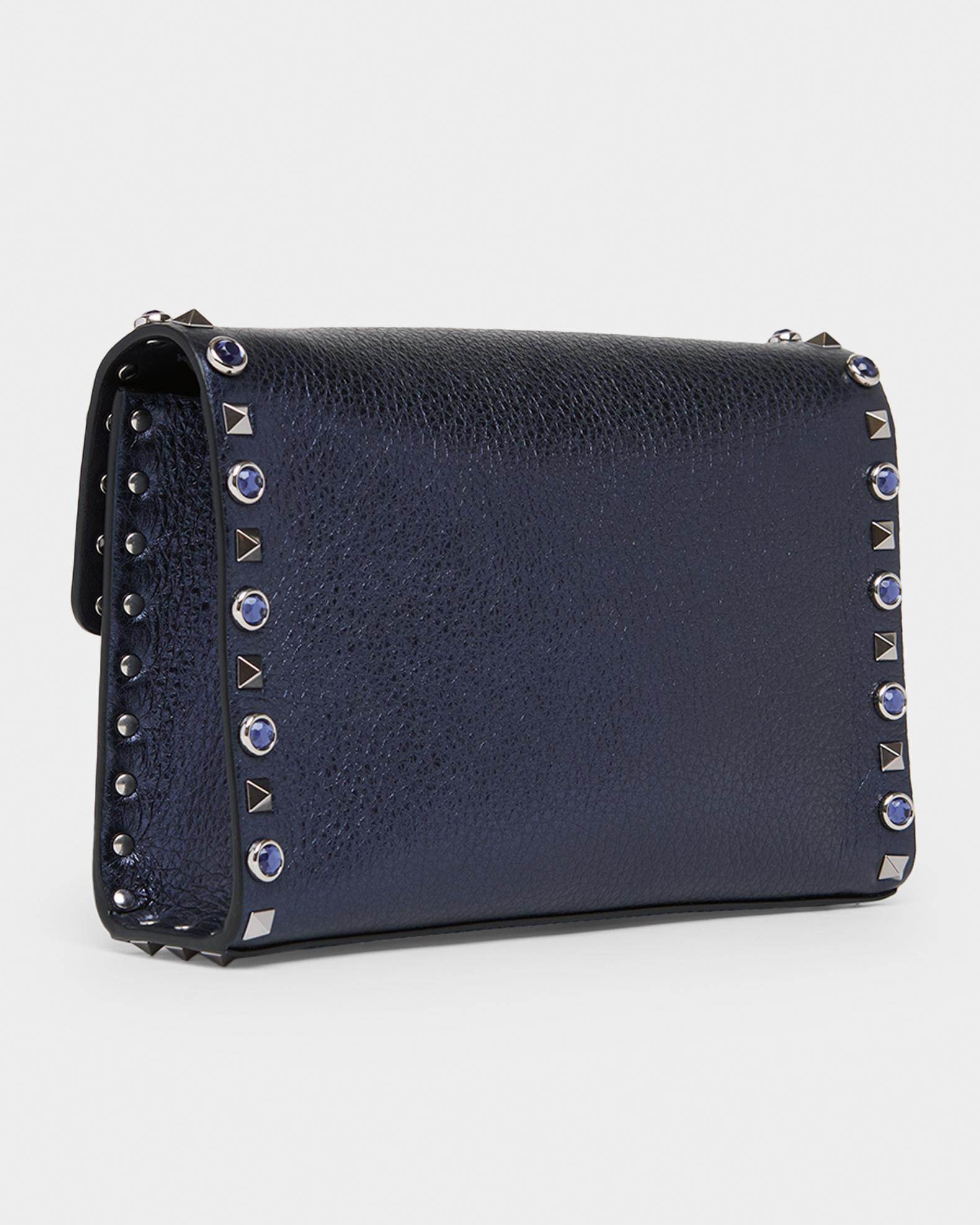Valentino Garavani Small Rockstud & Rhinestone Metallic Leather