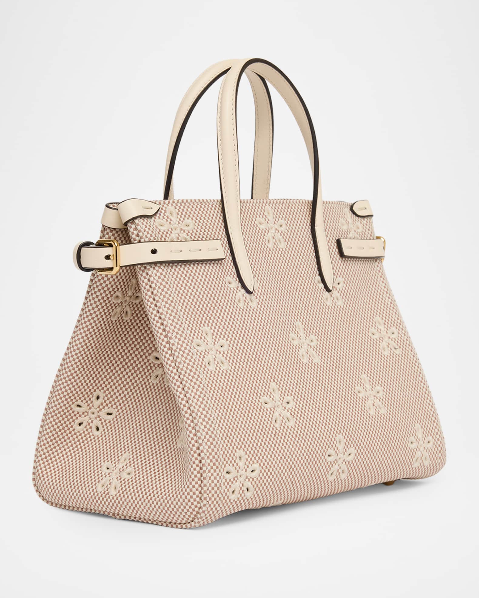 Valentino Garavani Small Eyelet-Embroidered Canvas Tote Bag
