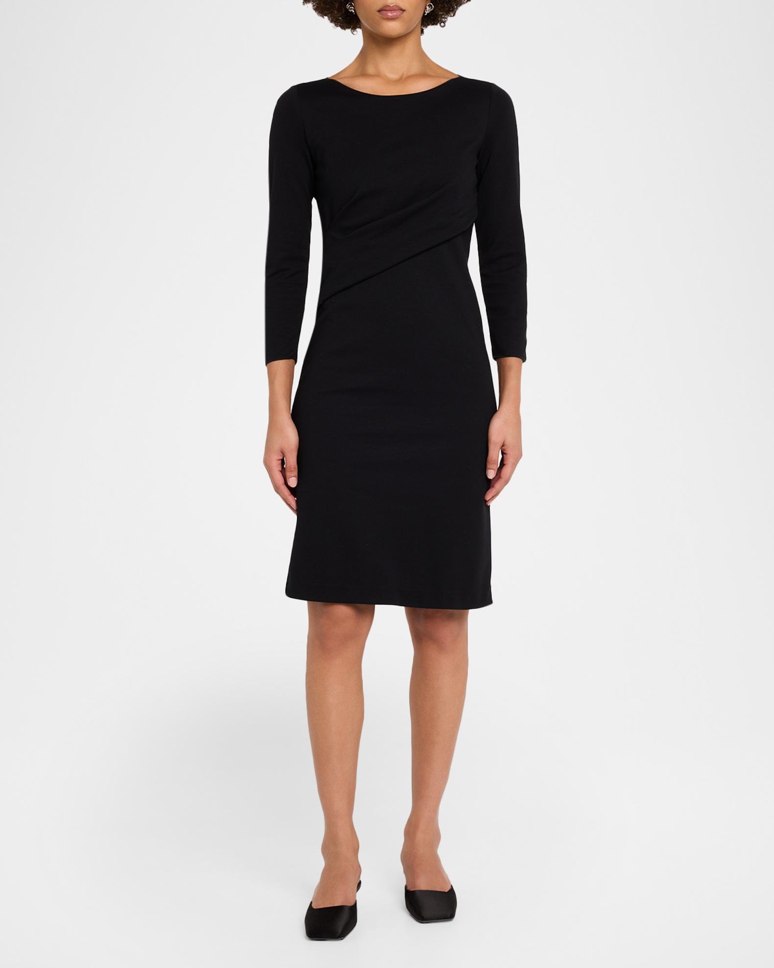 Emporio Armani Women's Punto Milano Long Sleeve Jersey Dress - Black