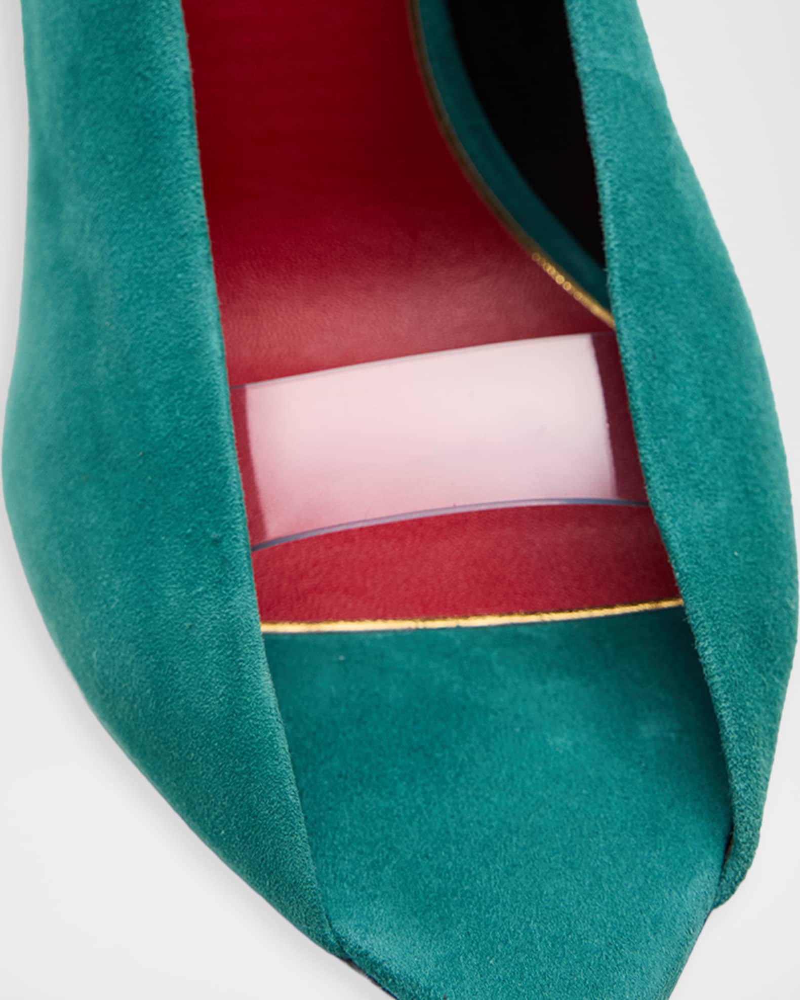 Valentino Garavani 105mm Open Toe Revele Suede Pumps | Neiman Marcus