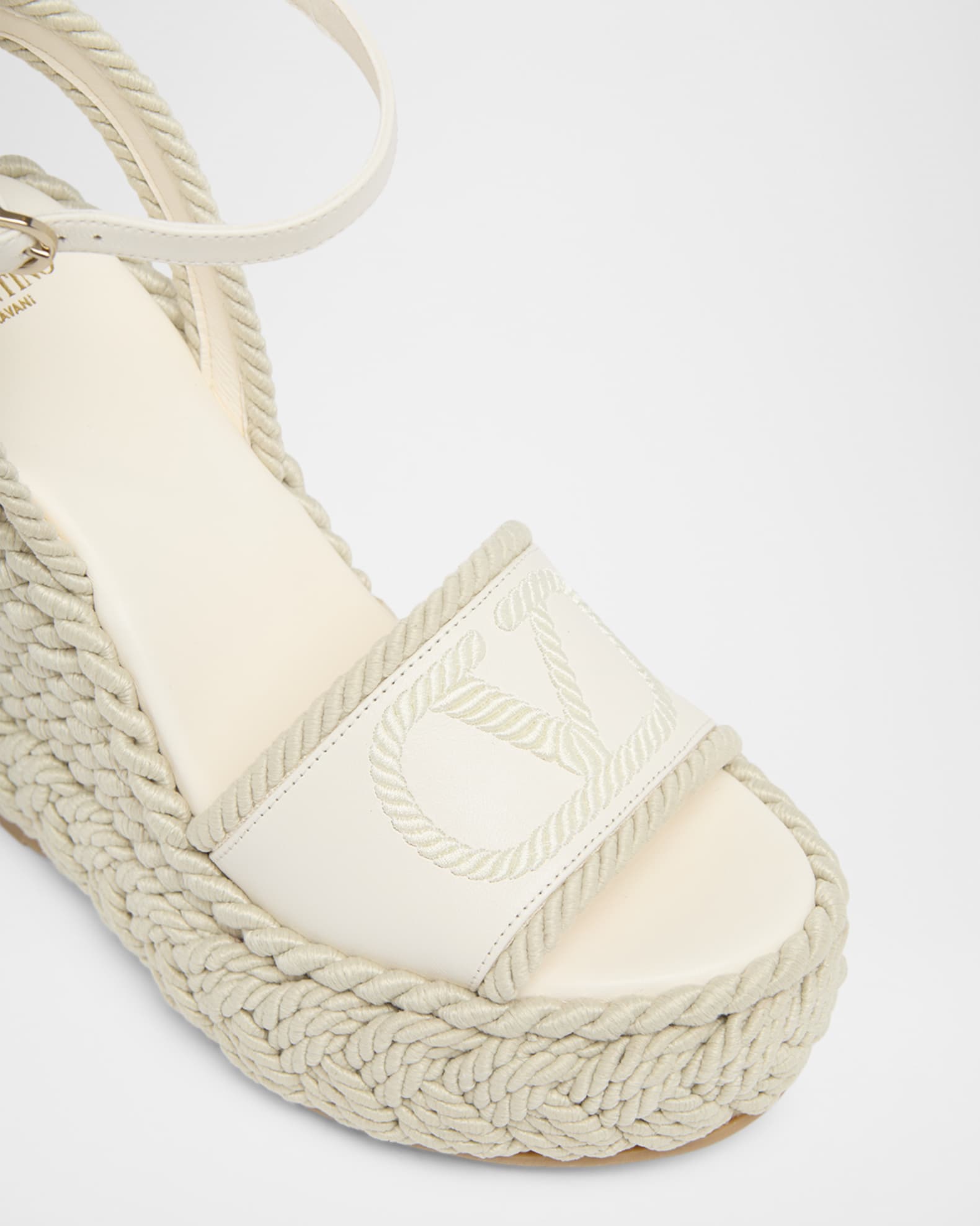 Valentino Garavani 130mm VLogo Signature Torchon Wedge Sandals