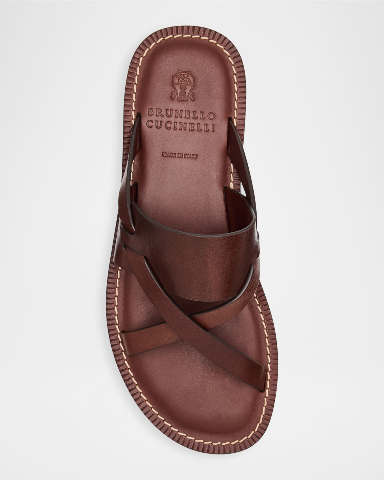 Brunello Cucinelli Men's Strappy Leather Sandals | Neiman Marcus