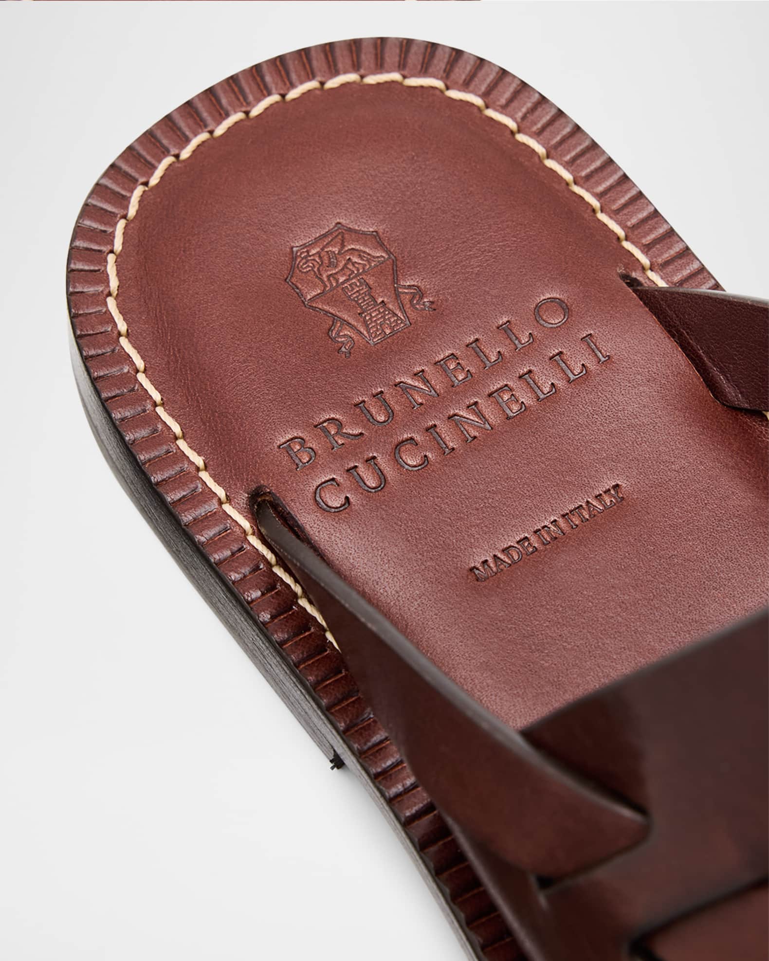 Brunello Cucinelli Men's Strappy Leather Sandals | Neiman Marcus
