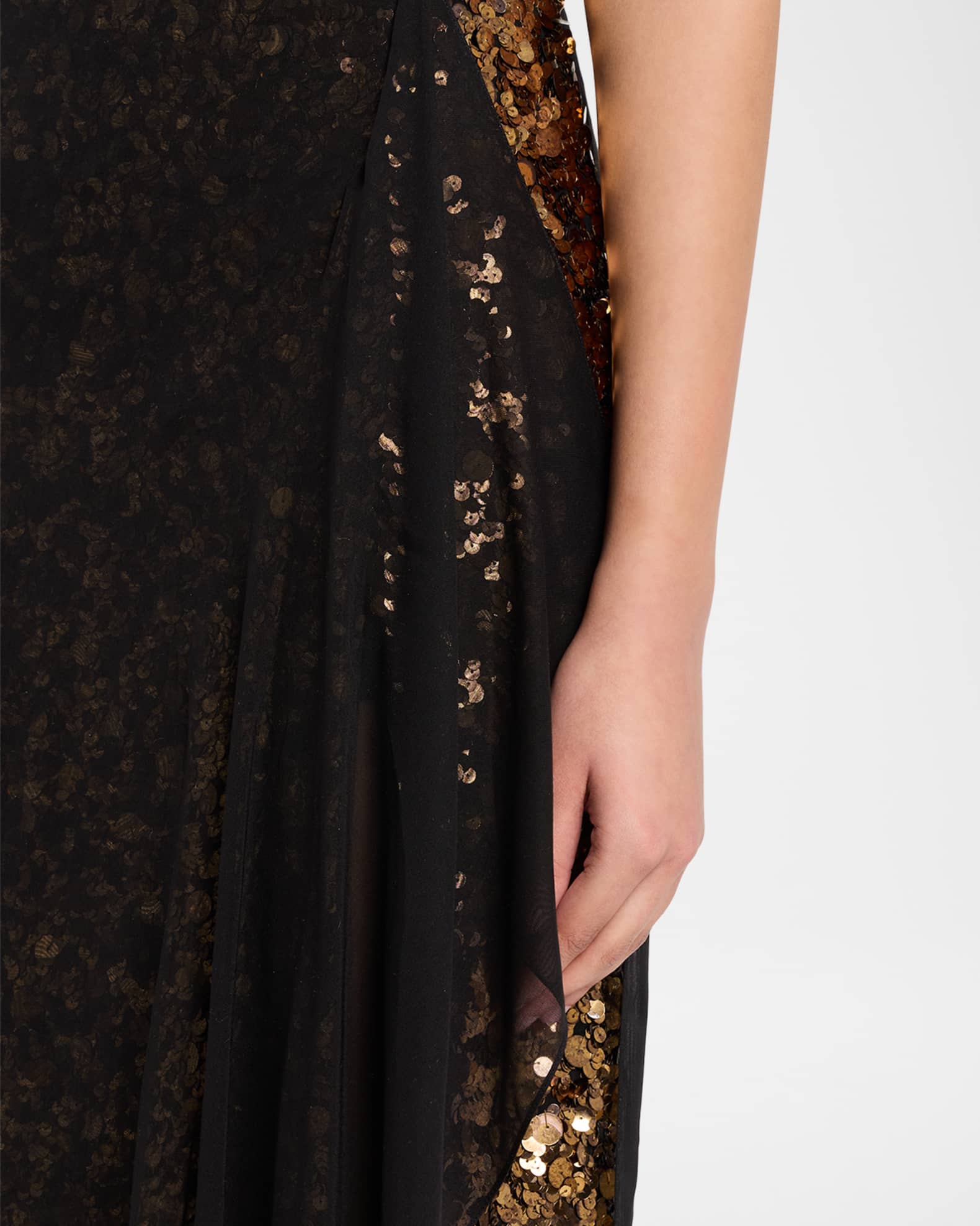 Michael Kors Collection Chiffon-Layered Sequin Midi Skirt | Neiman Marcus