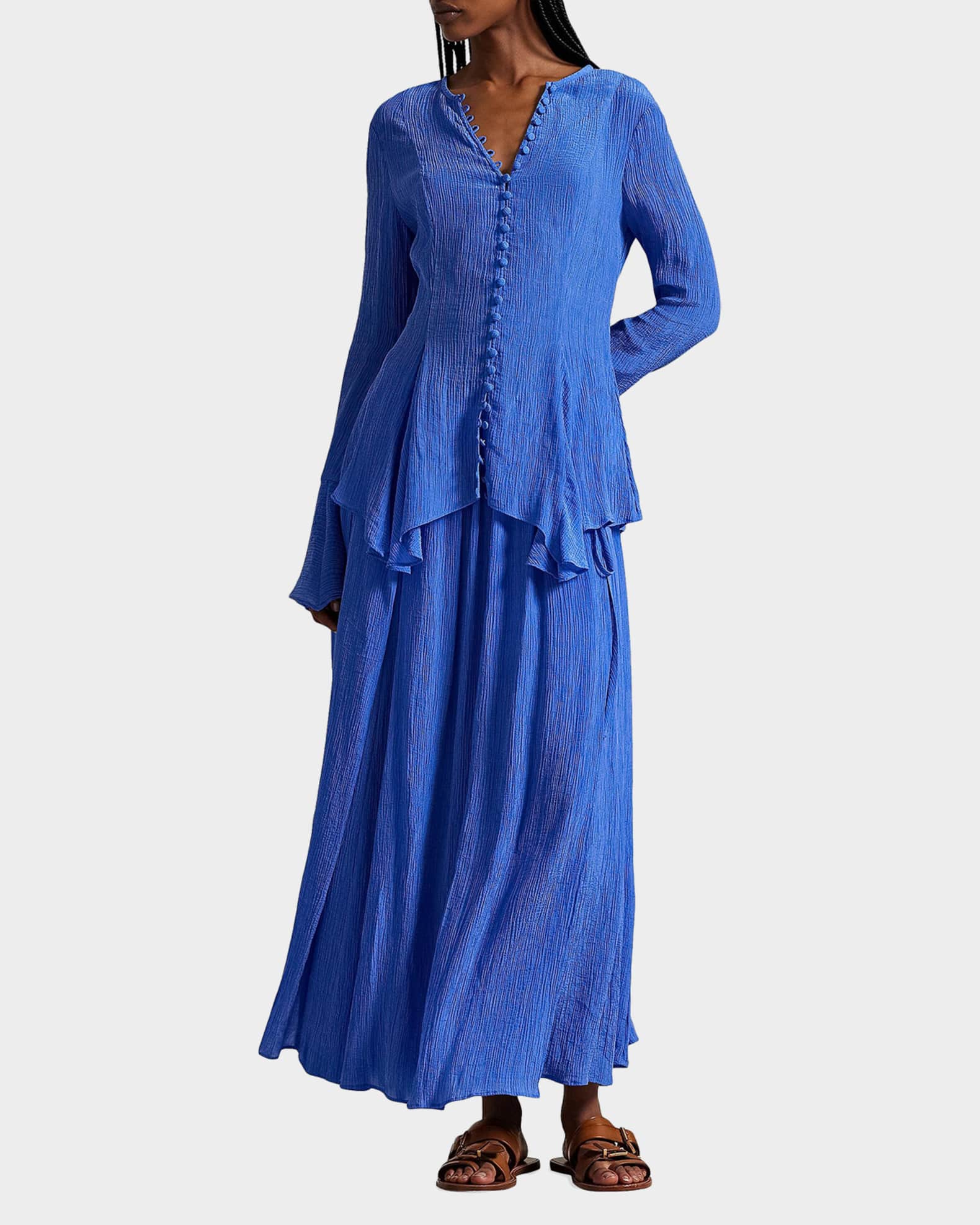 Polo Ralph Lauren Crinkled A-Line Wrap Skirt | Neiman Marcus