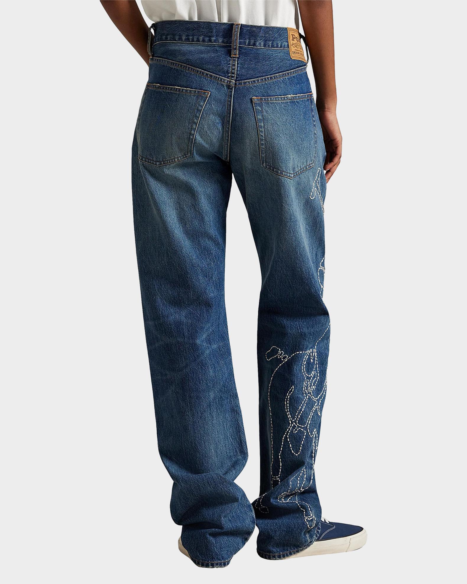 ラルフローレン Polo Ralph Lauren Embroidered Relaxed Straight Jeans | Neiman Marcus