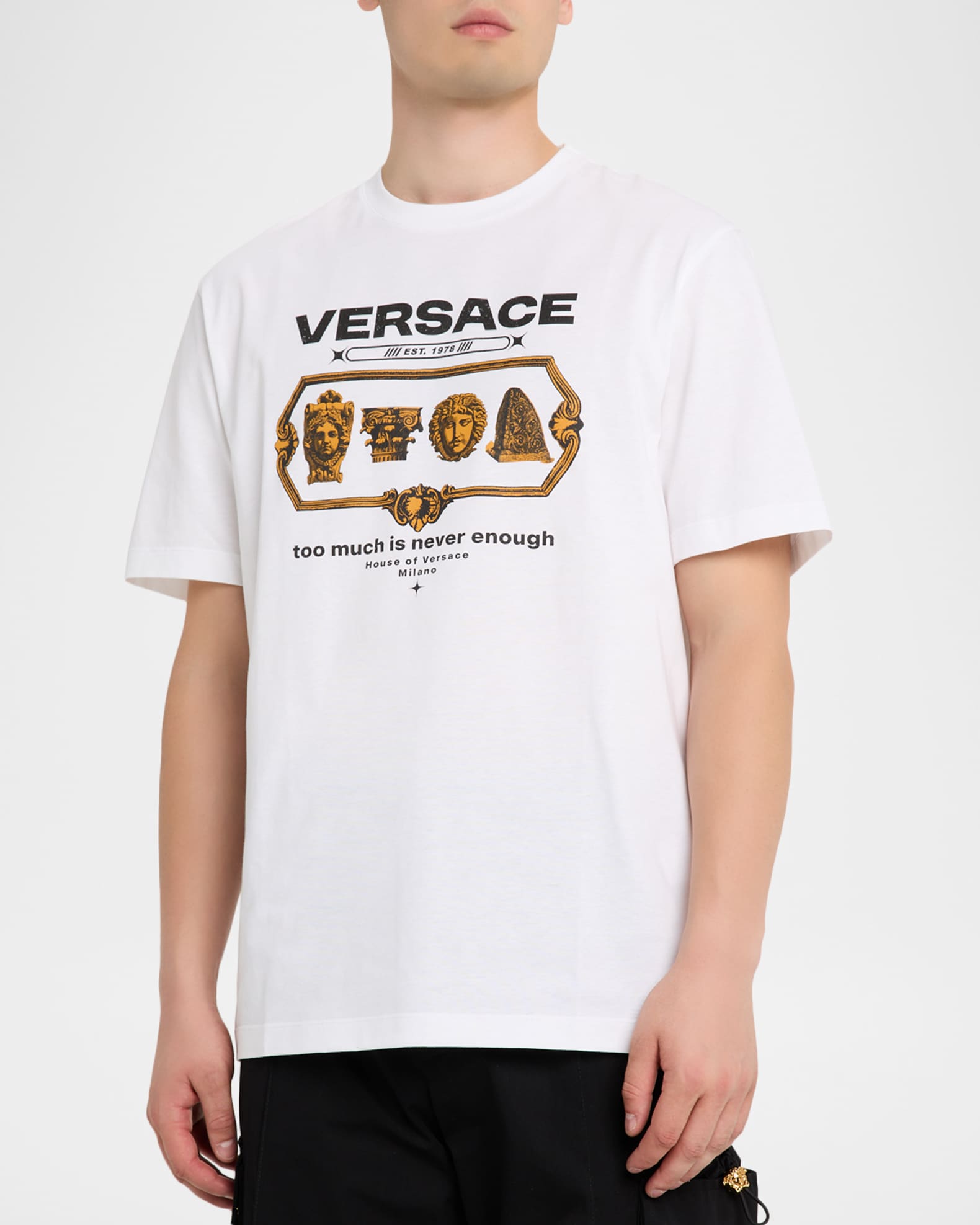 Versace Men's Too Much Is Never Enough Medusa Cotton T-Shirt