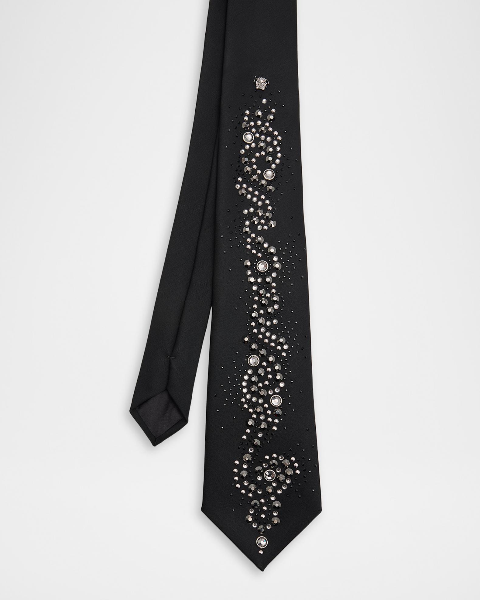 Versace Men's Wool Blend Medusa Rhinestone-Embellished Tie | Neiman Marcus
